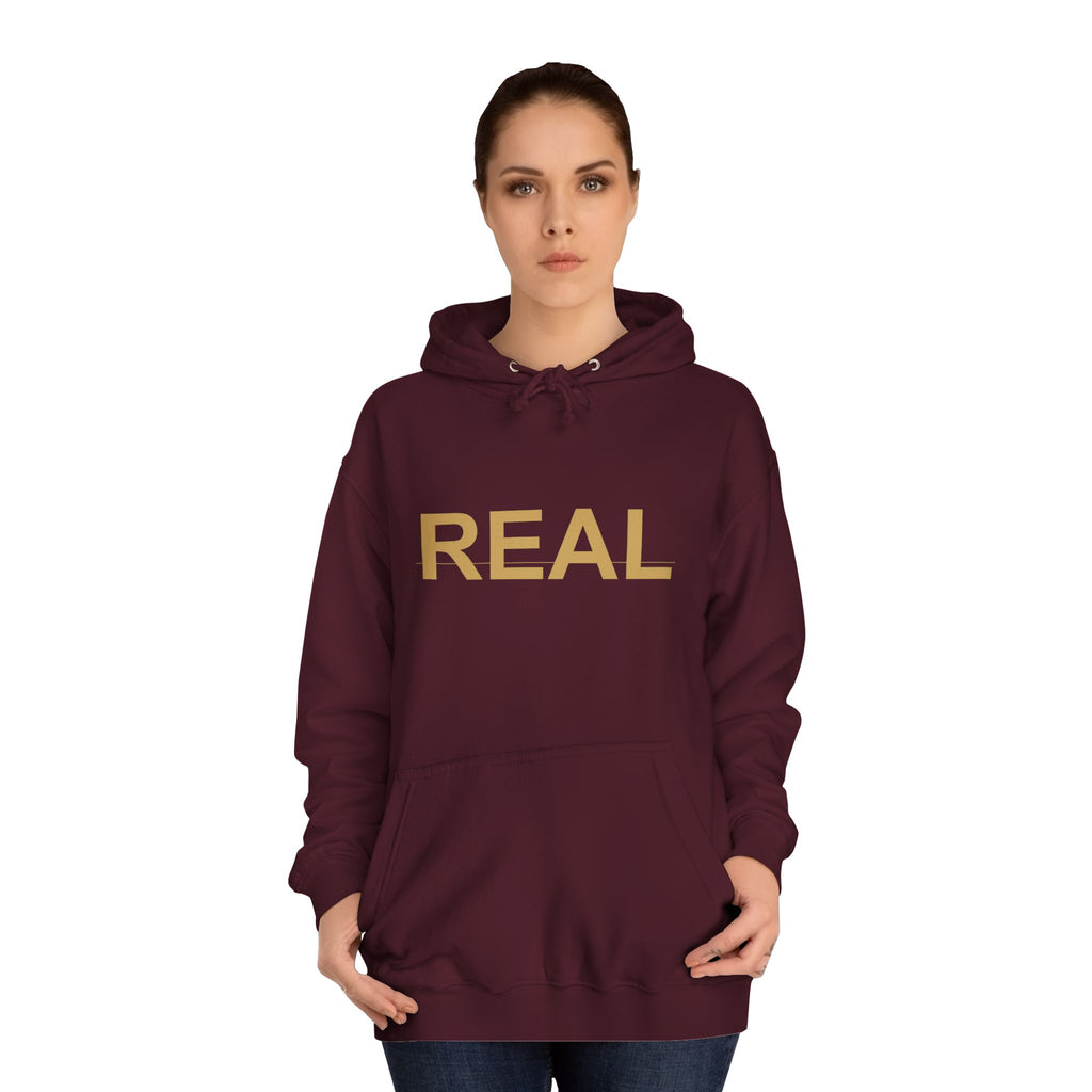 REAL Gold Block Letter Minimalist Statement Hoodie