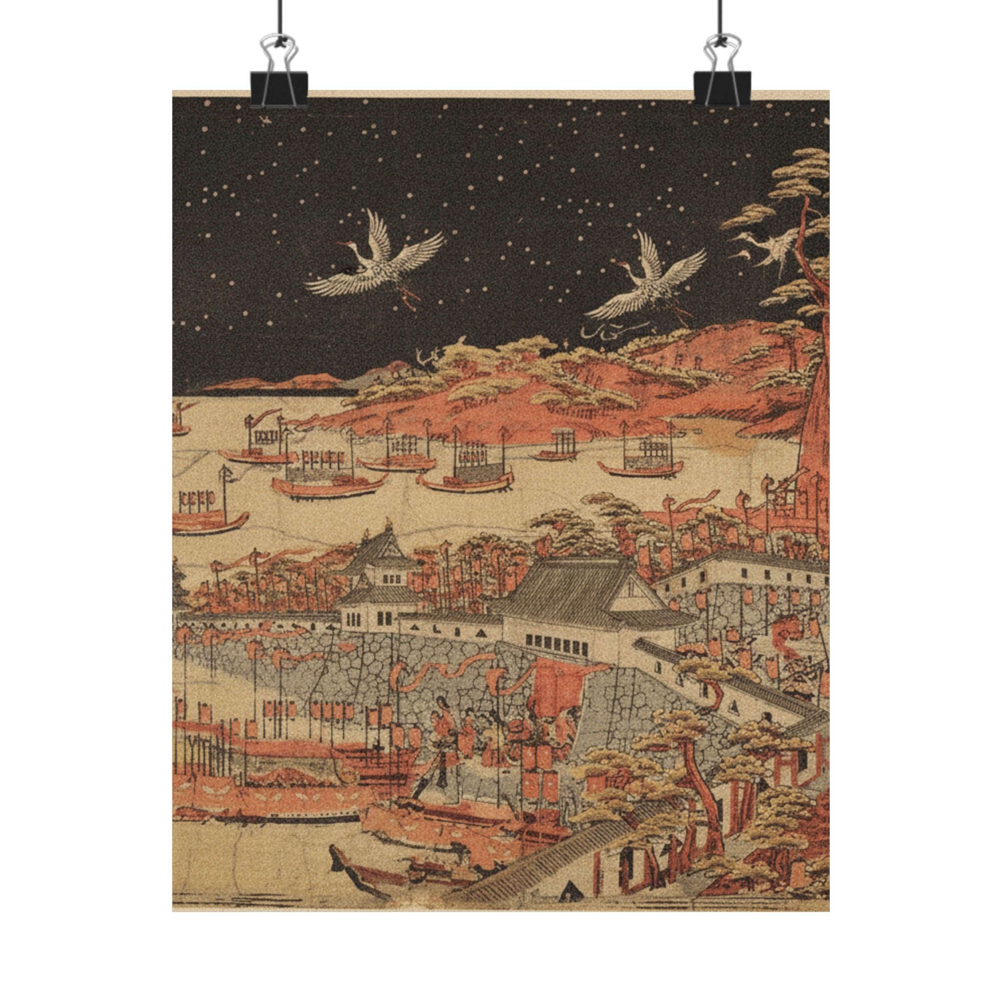 Japanese Street — Battle Of Ichi–No–Tani, March 21, 1184 — Matte Poster