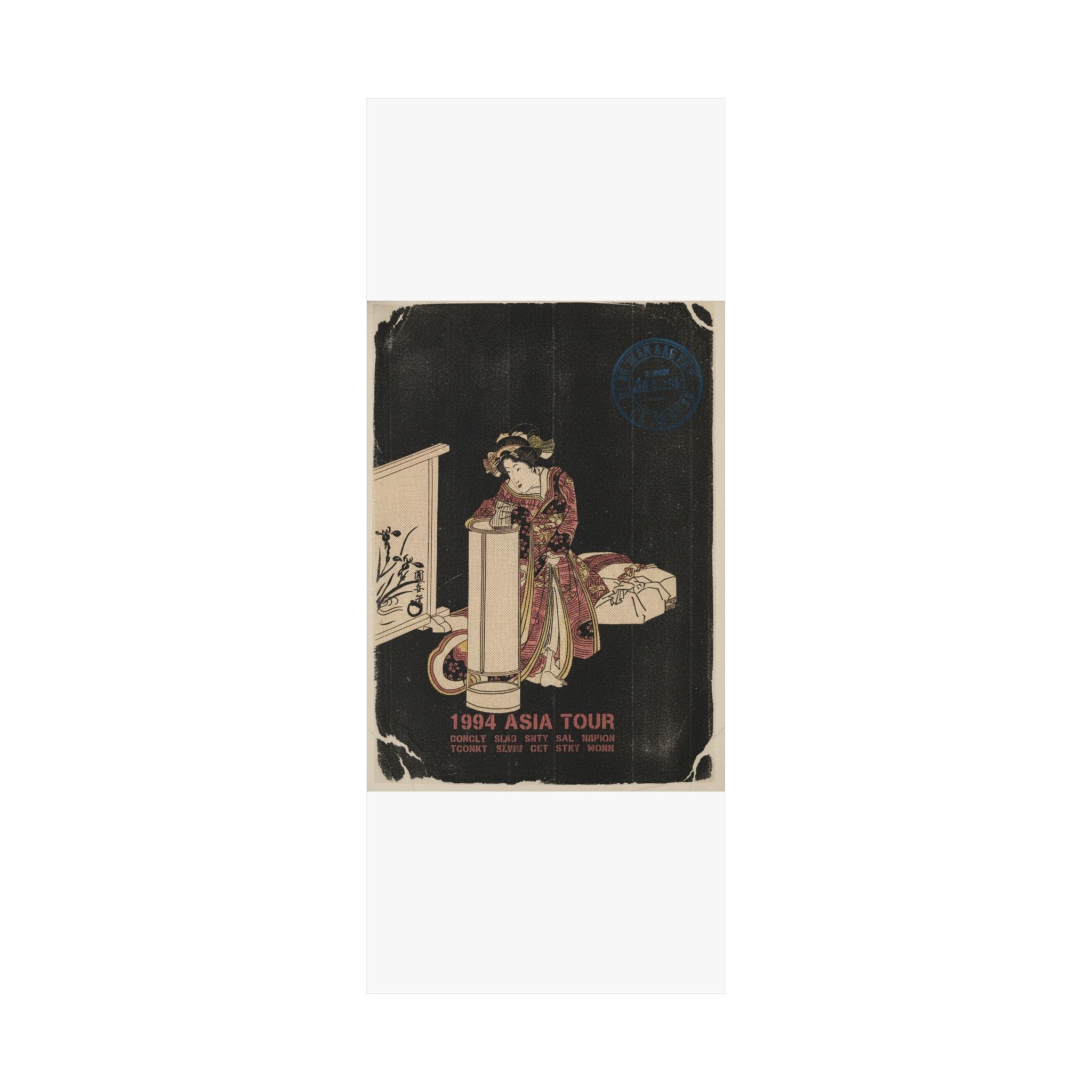 Vintage Bootleg — Young Woman Leaning Over A Tall Lamp — Matte Poster