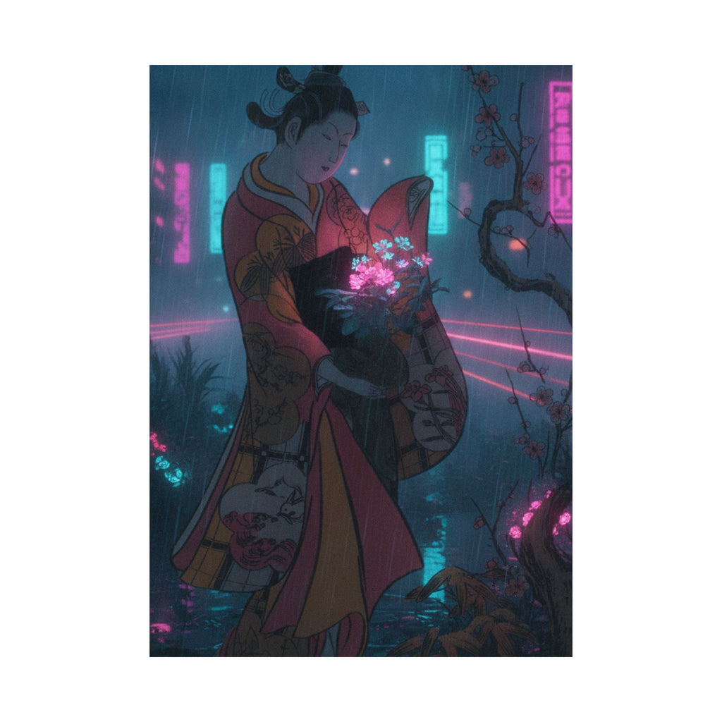 Neon Noir — A Young Lady In A Garden — Matte Poster