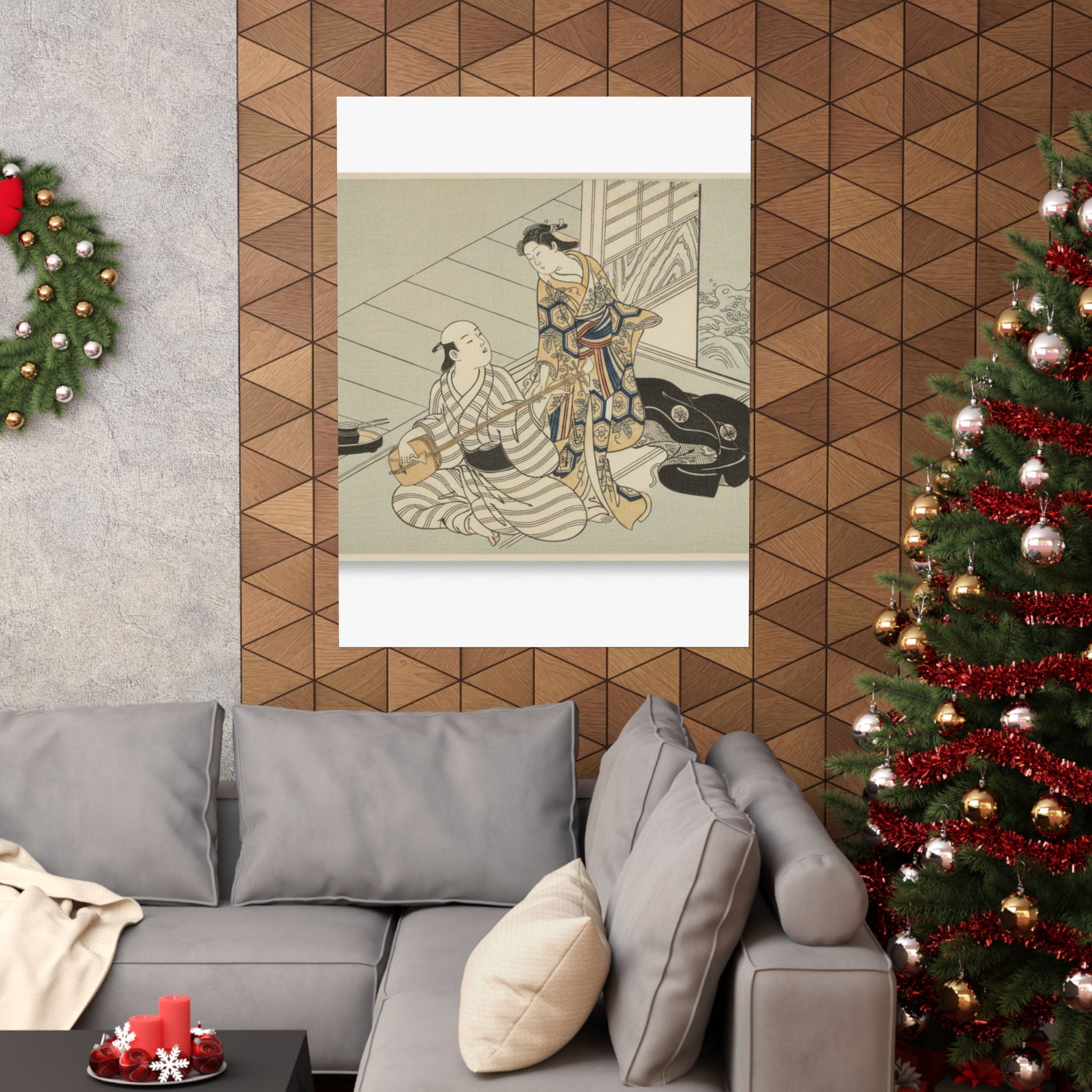 Ecommerce Main — Lady Interrupting Her Lover, Who Is Playing The Shamisen — Matte Poster