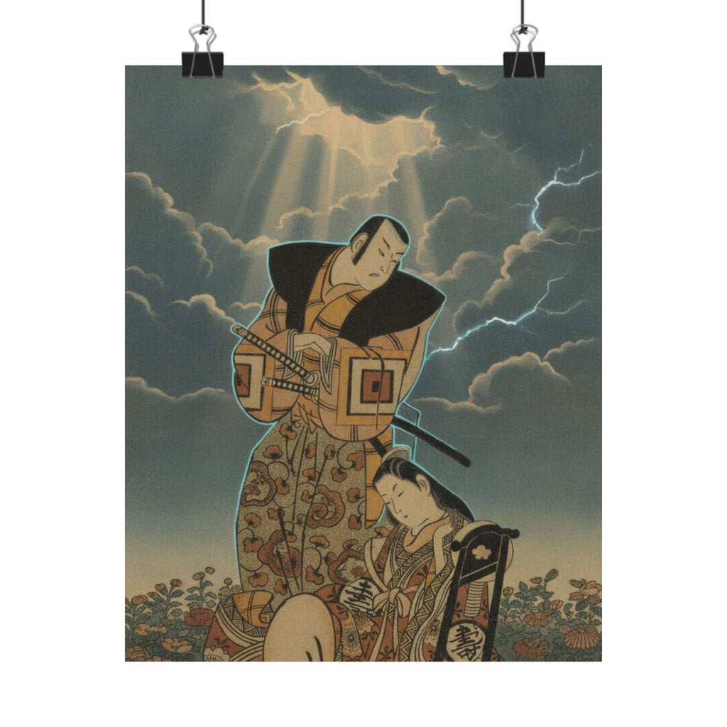 Dramatic Storm — The Actor, Ichikawa Danjuro I, 1660–1704 As A Woman In Unidentified Role — Matte Poster