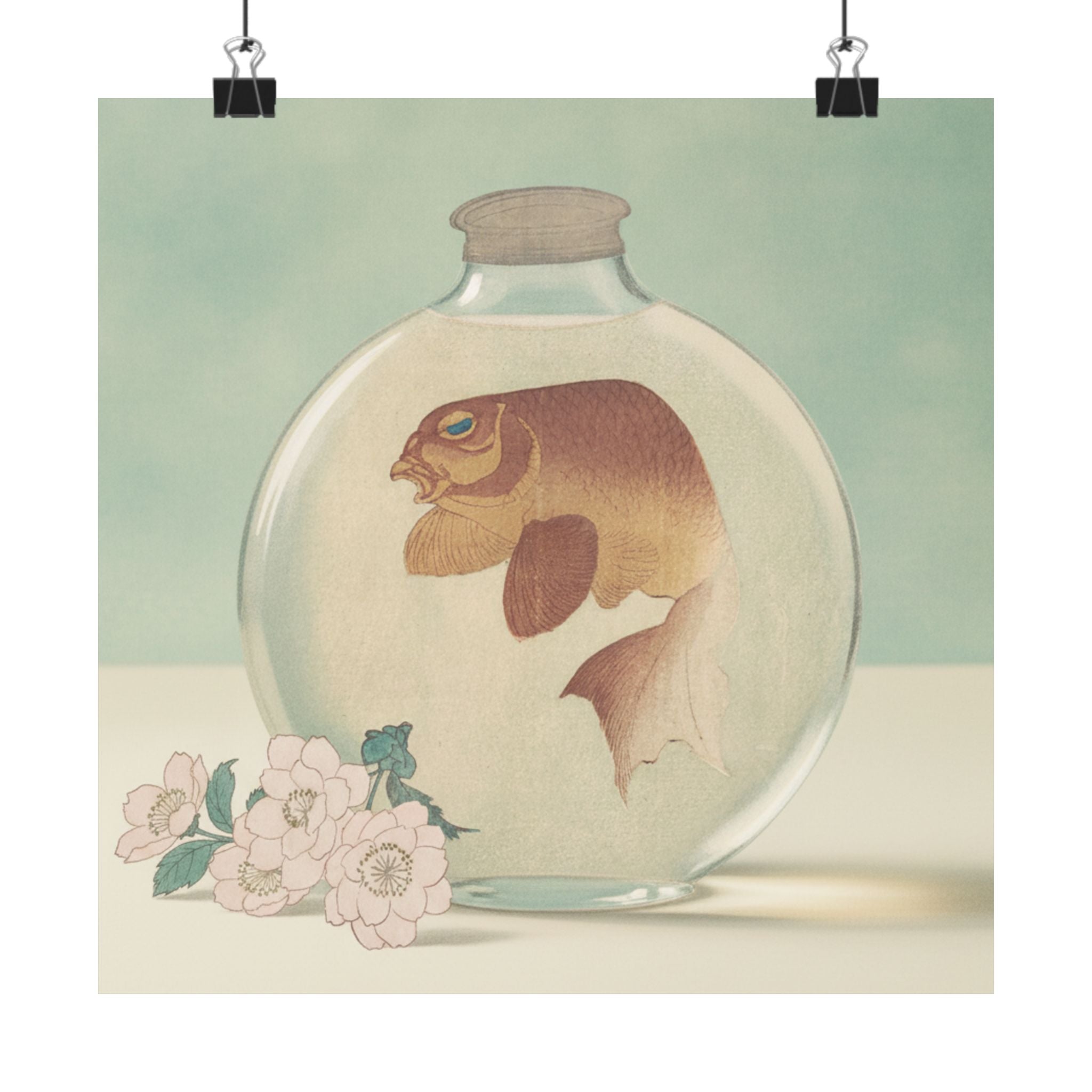 Product Marketing — Gold-Fish In A Glass Bottle — Matte Poster