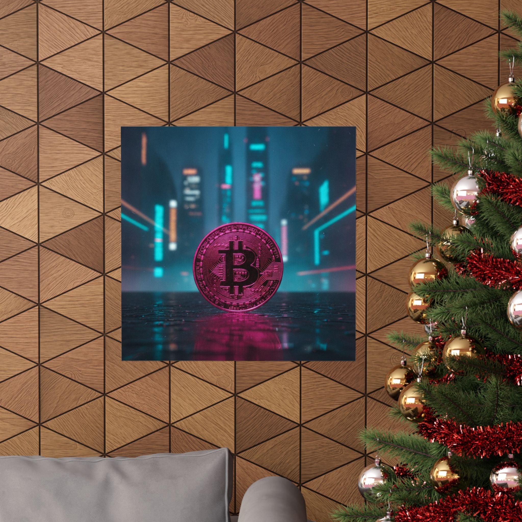 Neon Noir — Coin — Matte Poster