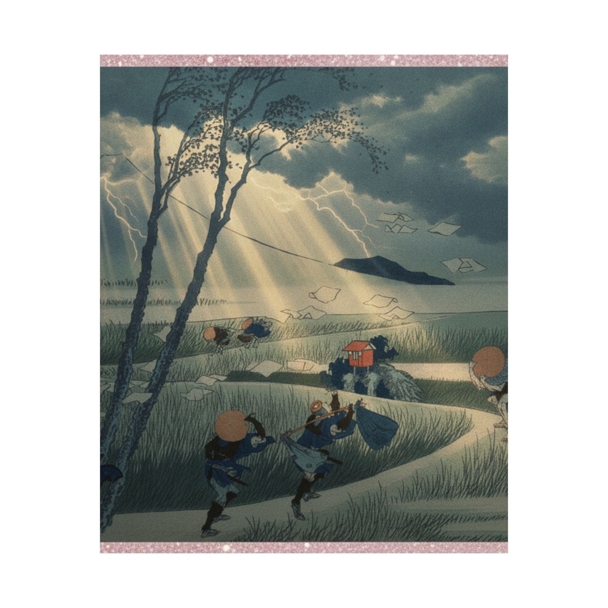 Dramatic Storm — Ejiri In Suruga Province (Sunshū Ejiri), From The Series Thirty-Six Views Of Mou — Matte Poster