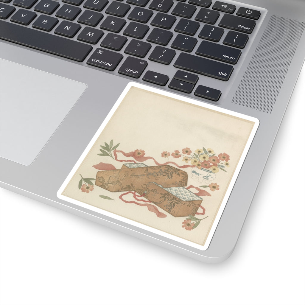 Botanical — Letter-Box With Letter And Potted Flower — Kiss-Cut Sticker