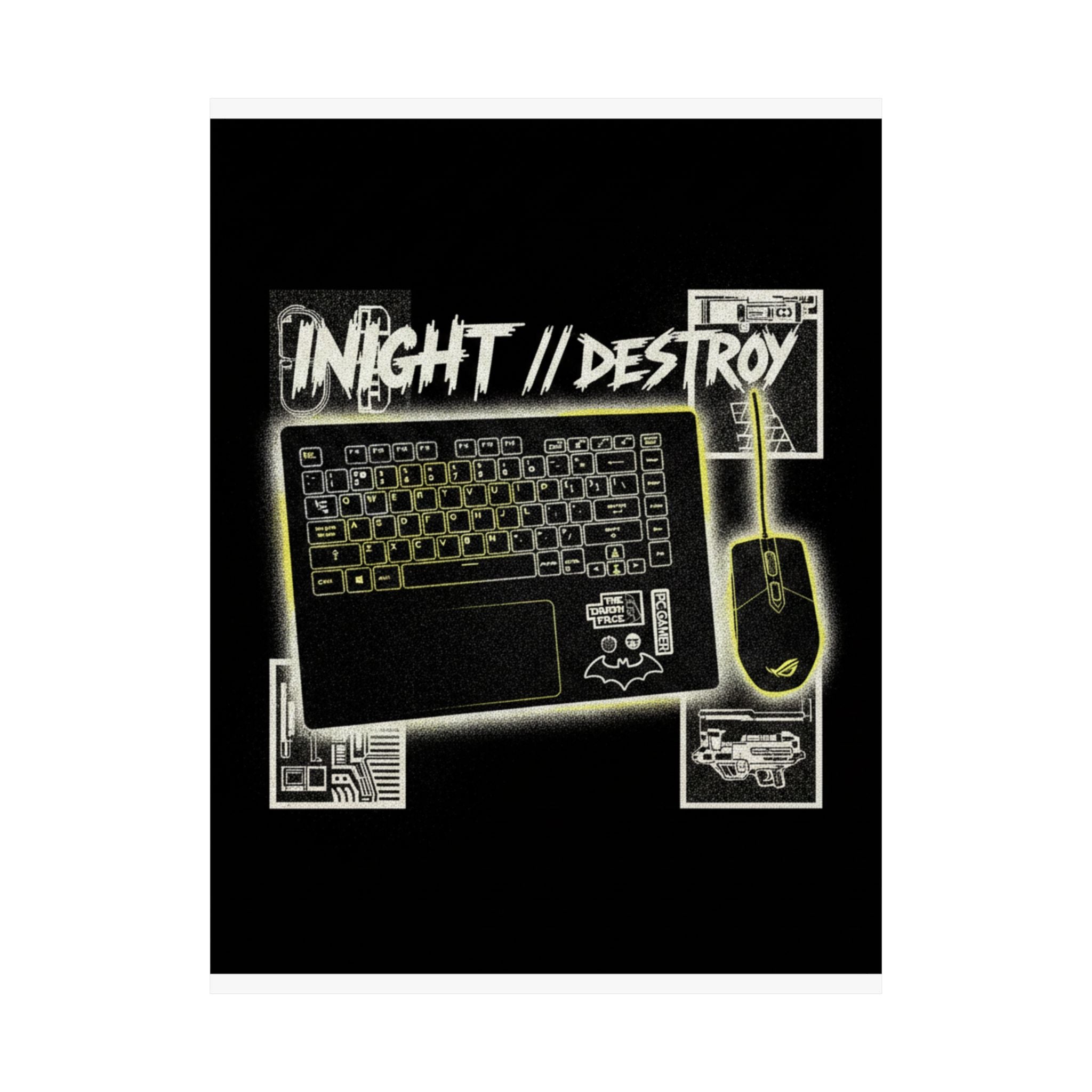 Streetwear Collage — Keyboard — Matte Poster