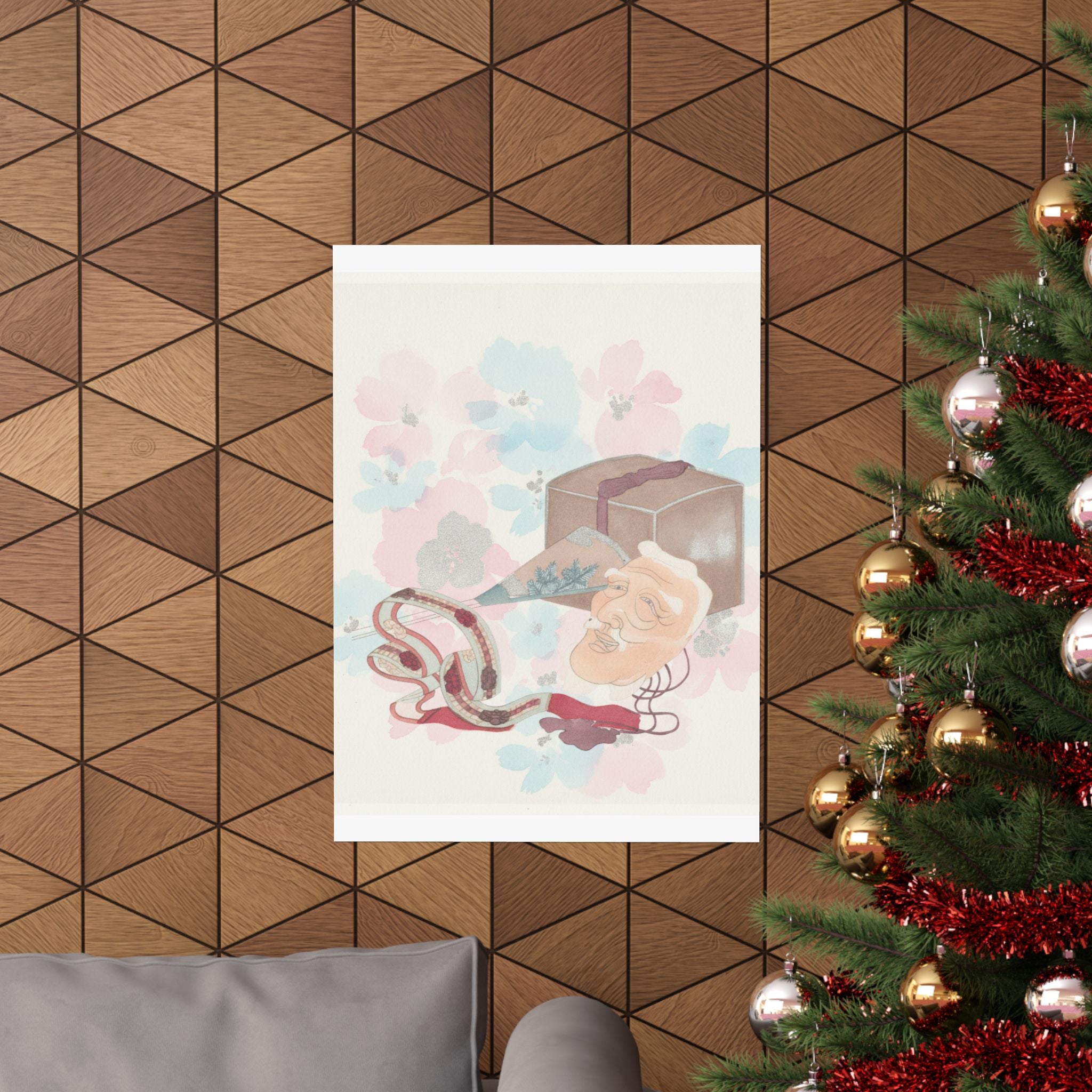 Watercolor — Mask And Other Objects For The Noh Dance — Matte Poster