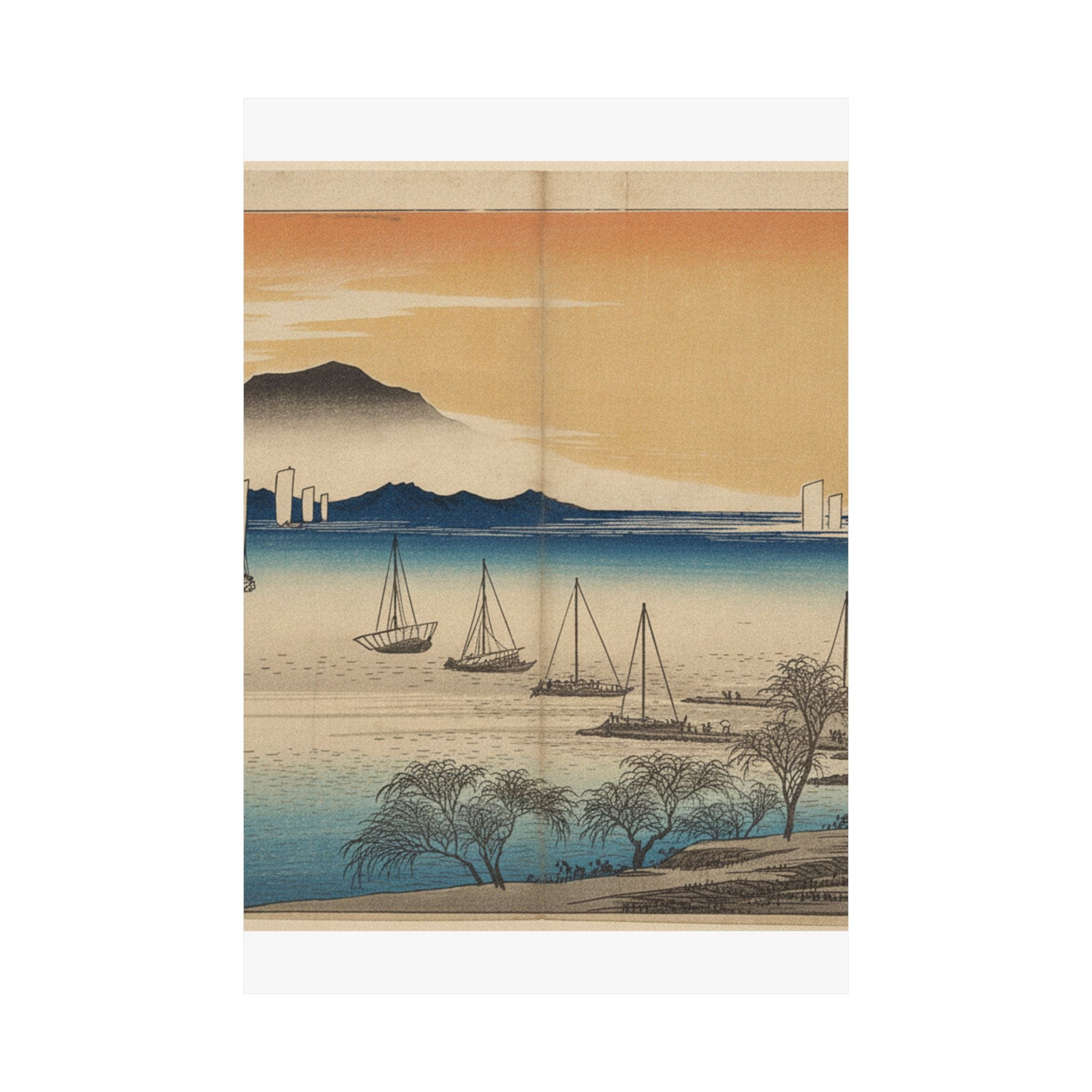 Affirmation — Sailing Boats Returning To Yabase, Lake Biwa — Matte Poster