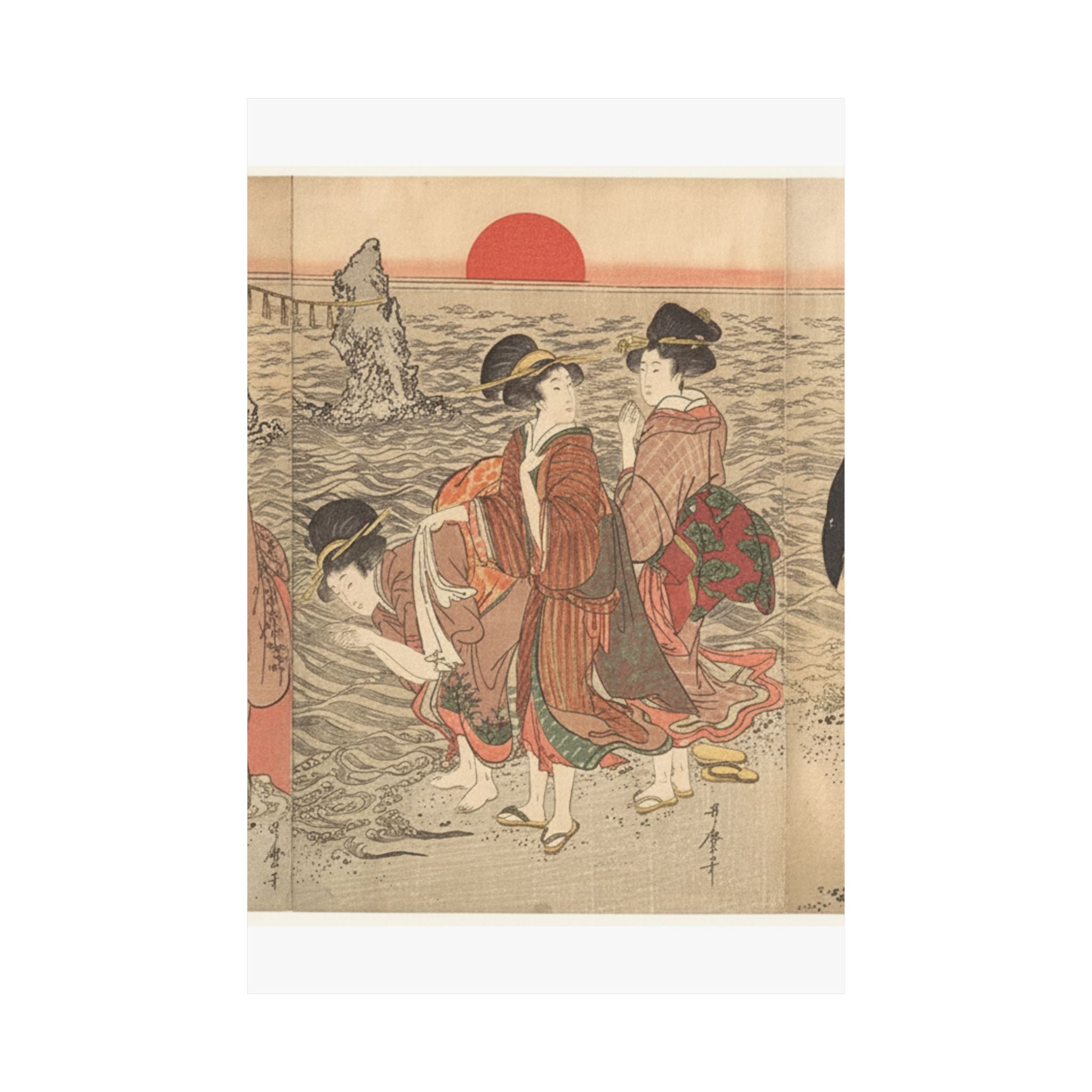 Ecommerce Main — Women Worshipping The Rising Sun Between The Twin Rocks At Ise — Matte Poster