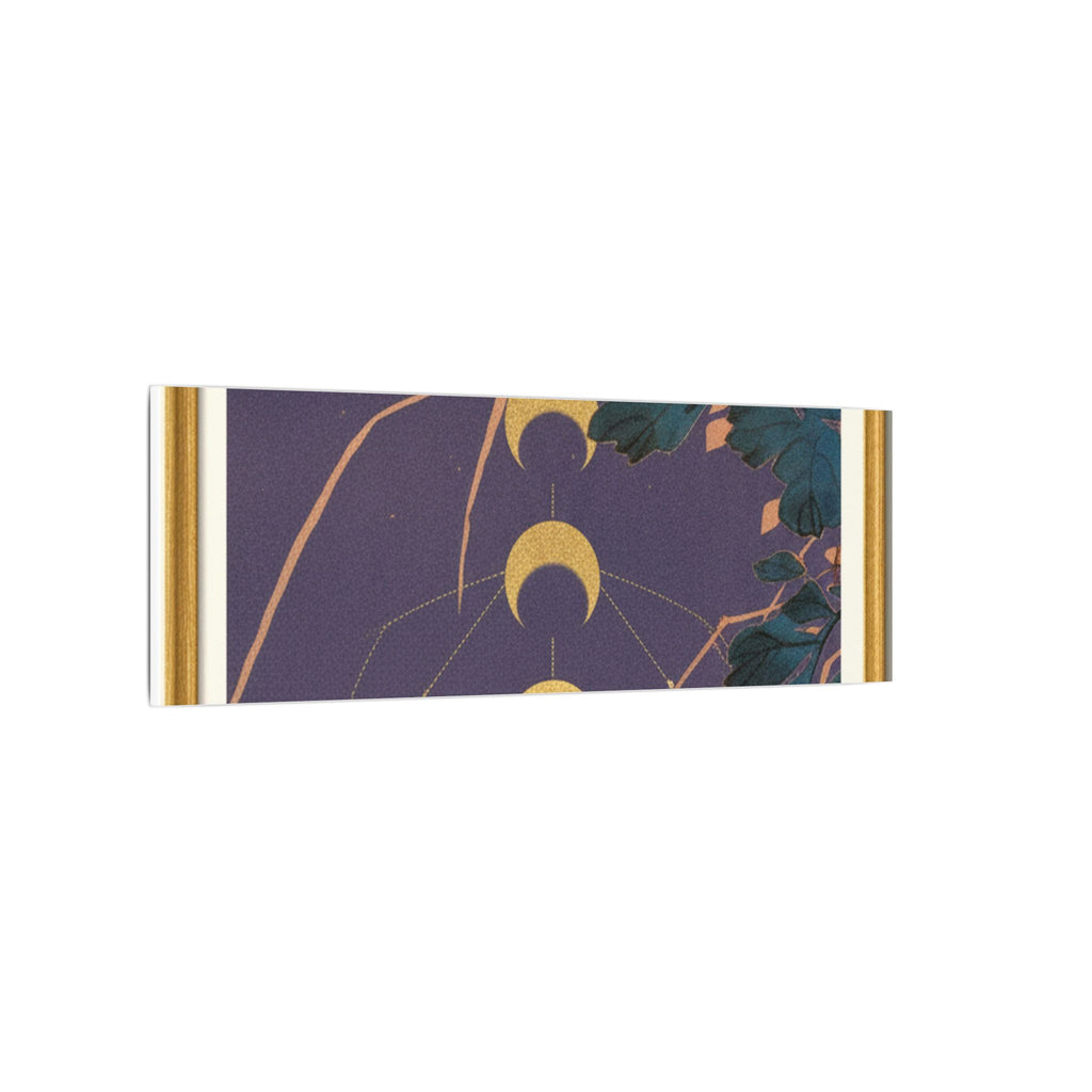 Chrysanthemum and Gold Moon Phases Woodblock Matte Canvas