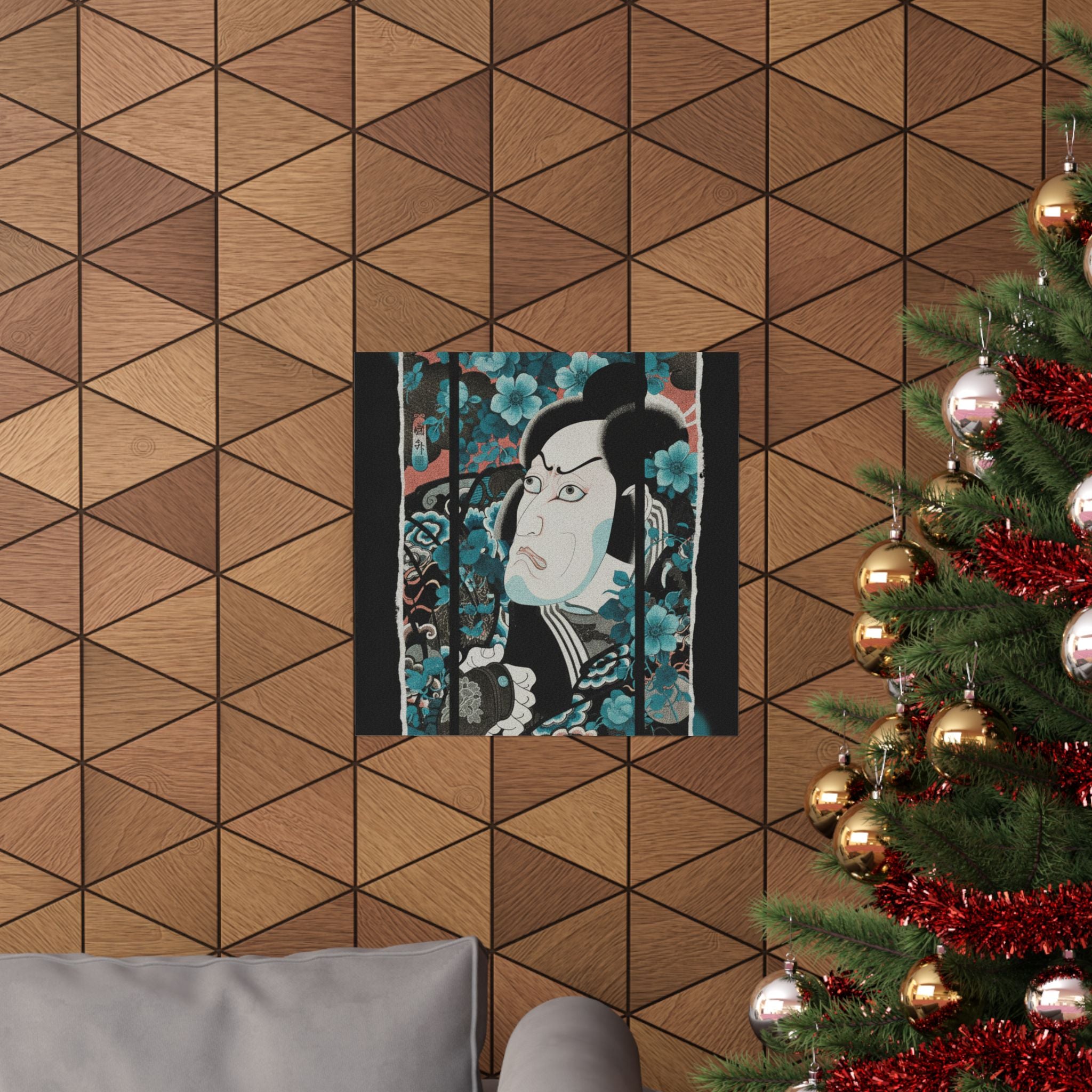 Streetwear Collage — Kabuki Actor Ichikawa Ebizō V As Kumagai Jirō Naozane — Matte Poster