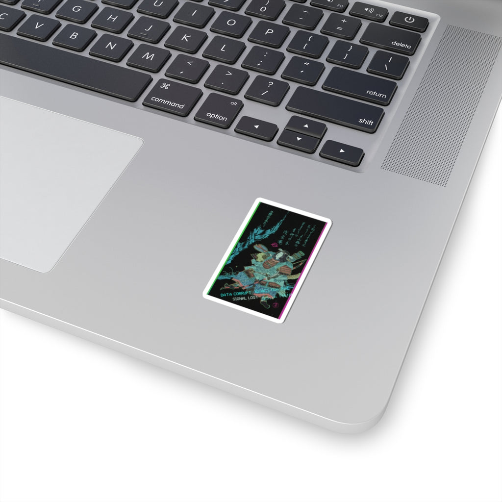Glitch Culture — Female Warrior In Armor — Kiss-Cut Sticker