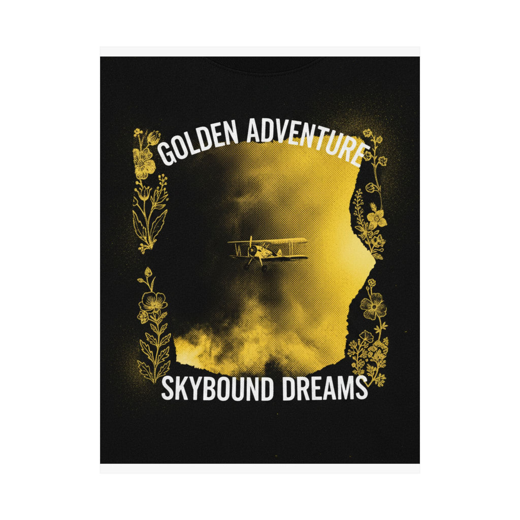 Golden Adventure Skybound Dreams Biplane Art Poster