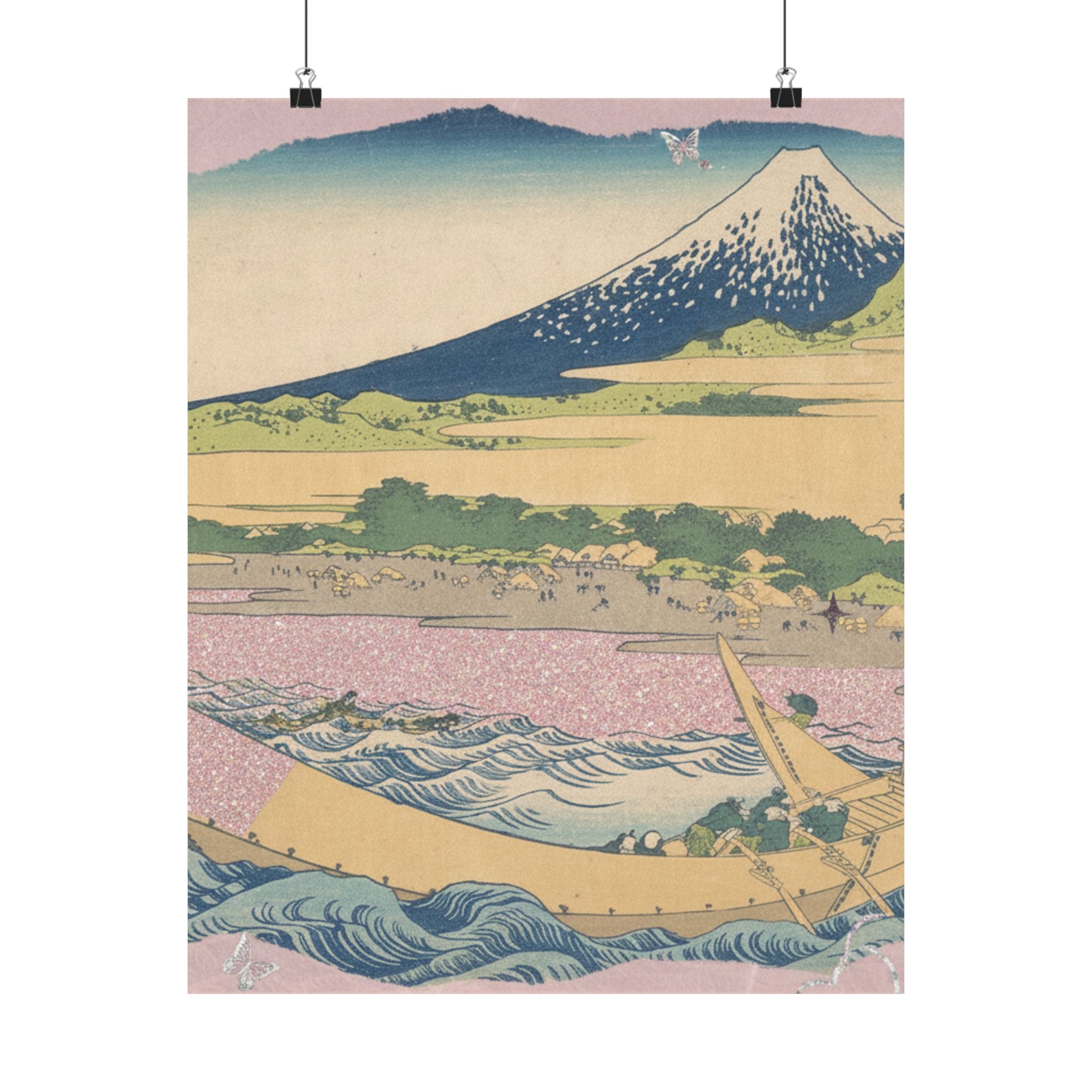 Scenic Nature — Tago Bay Near Ejiri On The Tōkaidō (Tōkaidō Ejiri Tago No Ura Ryaku Zu), From Th — Matte Poster