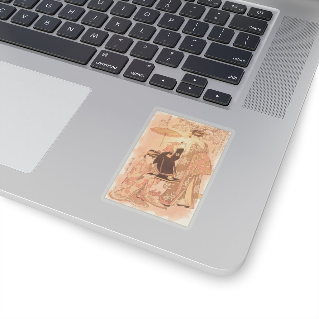 Southern Sunset — The Oiran Yoyogiku Of Matsubaya Standing Under A Cherry Tree — Kiss-Cut Sticker