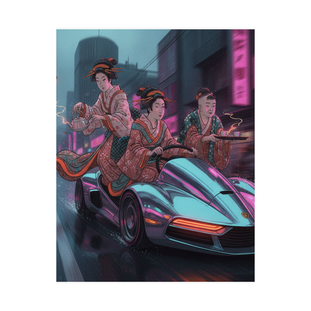 Fast Furious — Two Young Ladies Having Tea Attended By Elderly Servant — Matte Poster