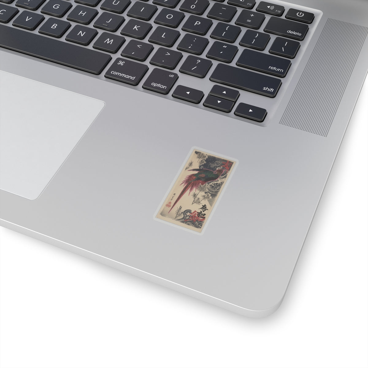 Japanese Street — Golden Pheasant And Pine Shoots In Snow — Kiss-Cut Sticker