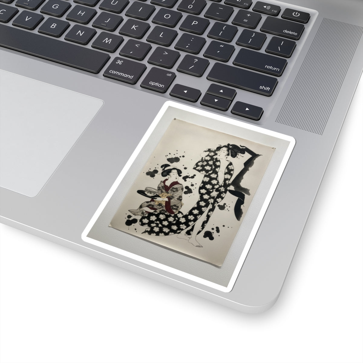 Watercolor — Young Woman Making Her Toilet — Kiss-Cut Sticker