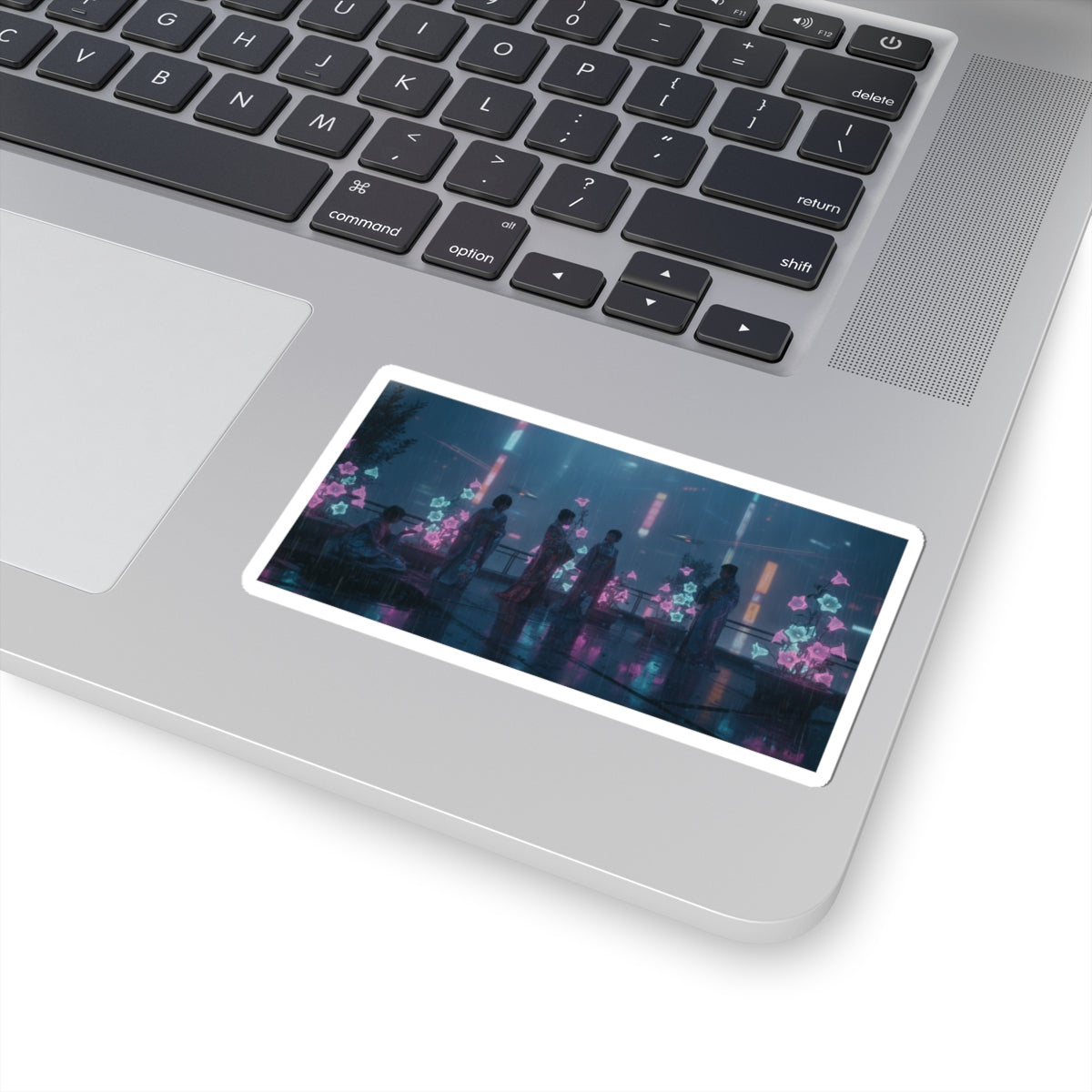 Neon Noir — Bellflowers (Asagao), From The Series Genji In Fashionable Modern Guise (Fūryū Y — Kiss-Cut Sticker