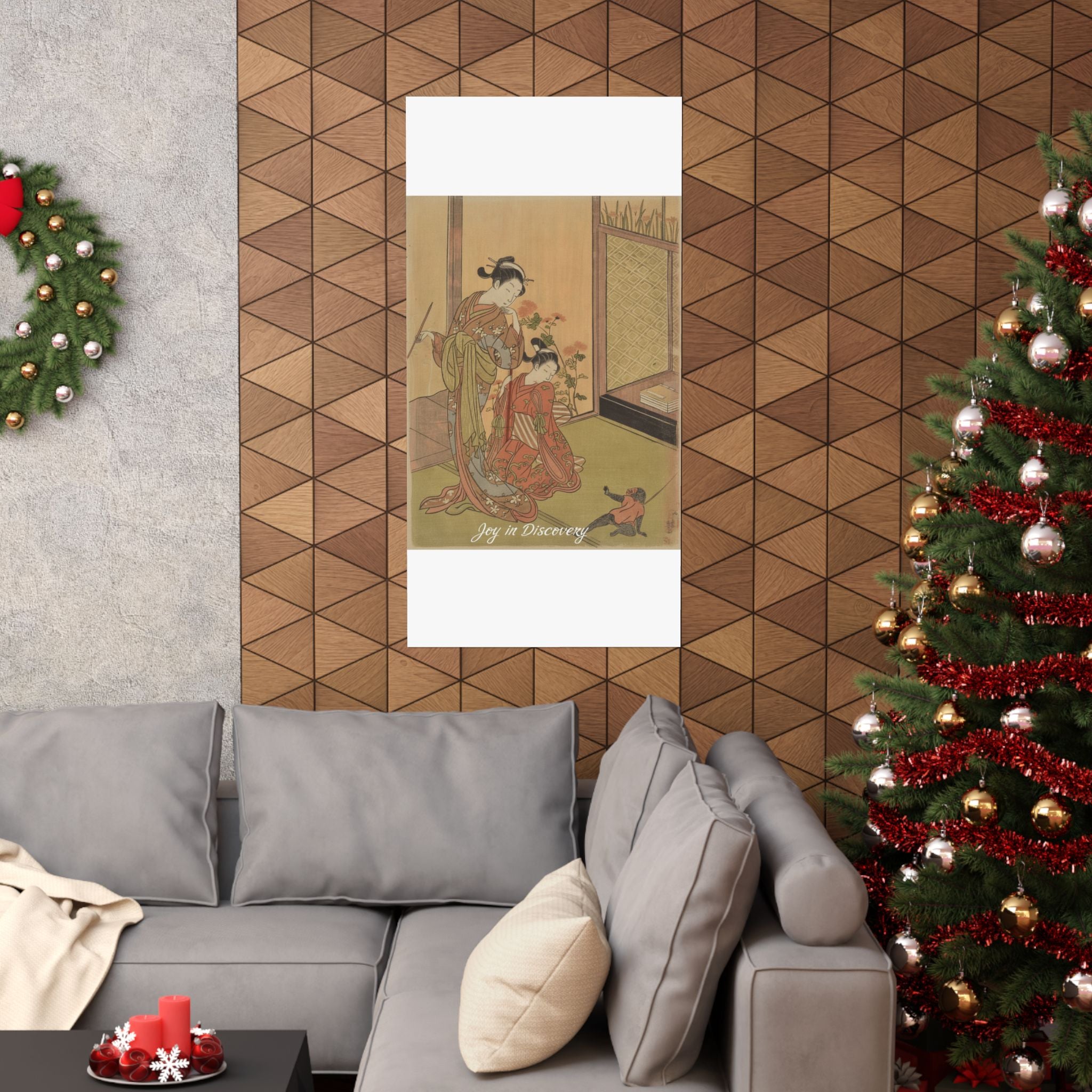Affirmation — Two Girls Looking At A Monkey On A Leash — Matte Poster