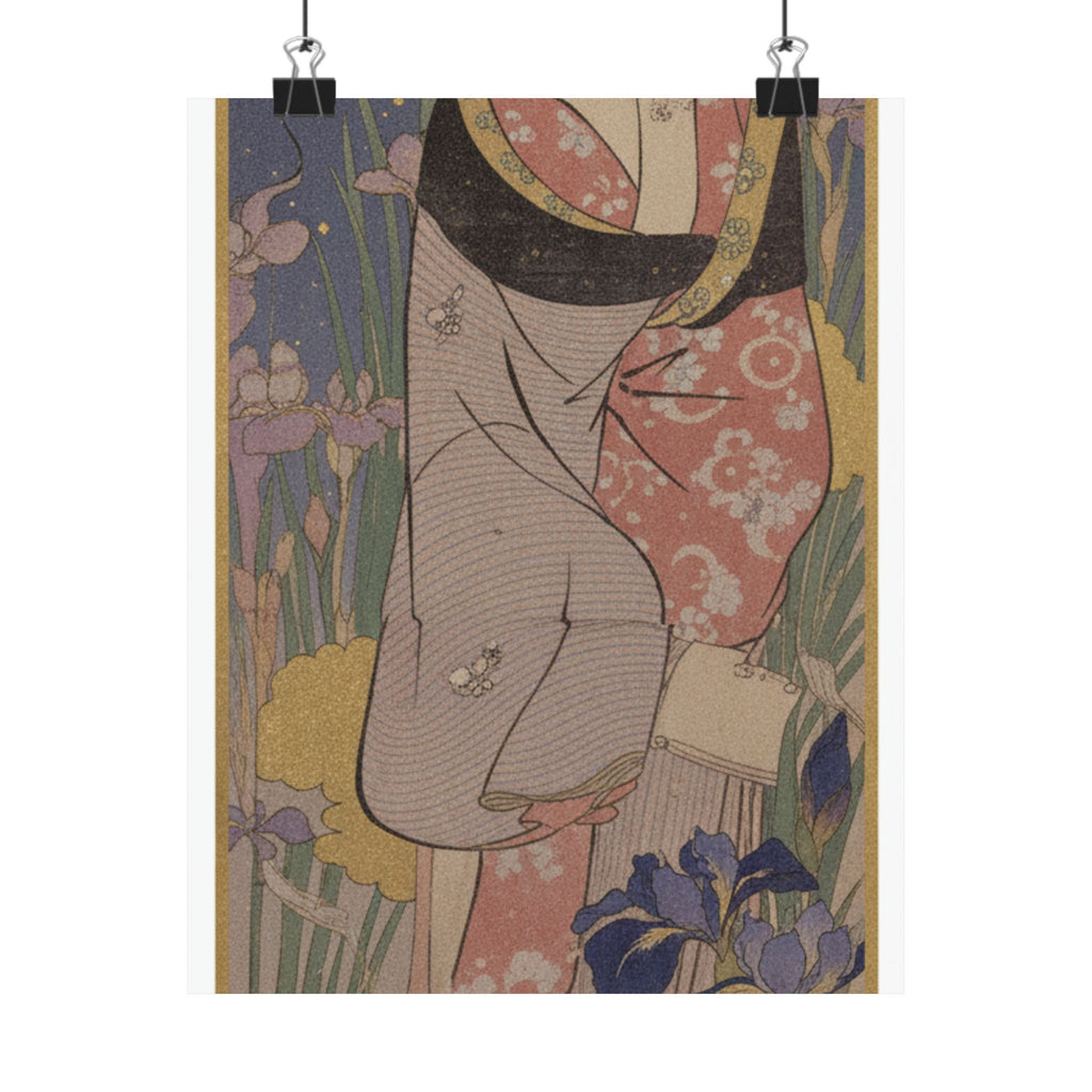 Celestial — Young Lady And Iris Garden — Matte Poster