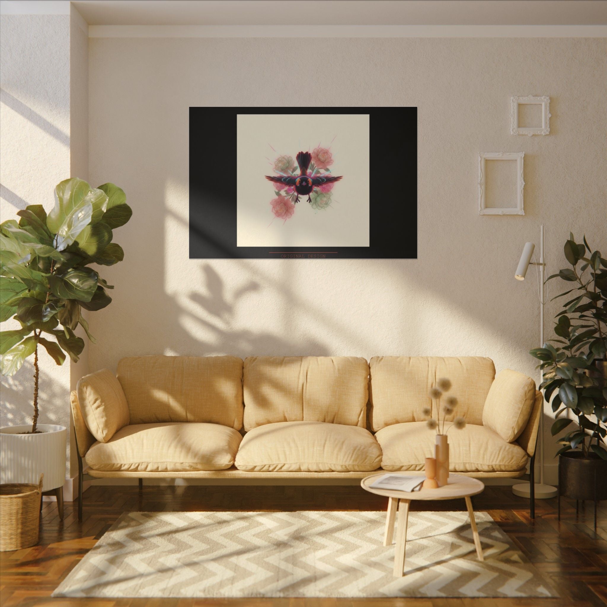 BRED IN THE CITY Flying Bird & Roses Matte Canvas