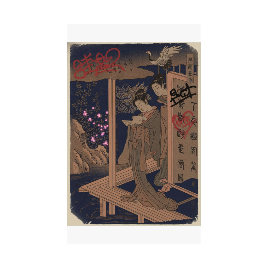 Japanese Street — Bush Clover In Province Of Omi — Matte Poster