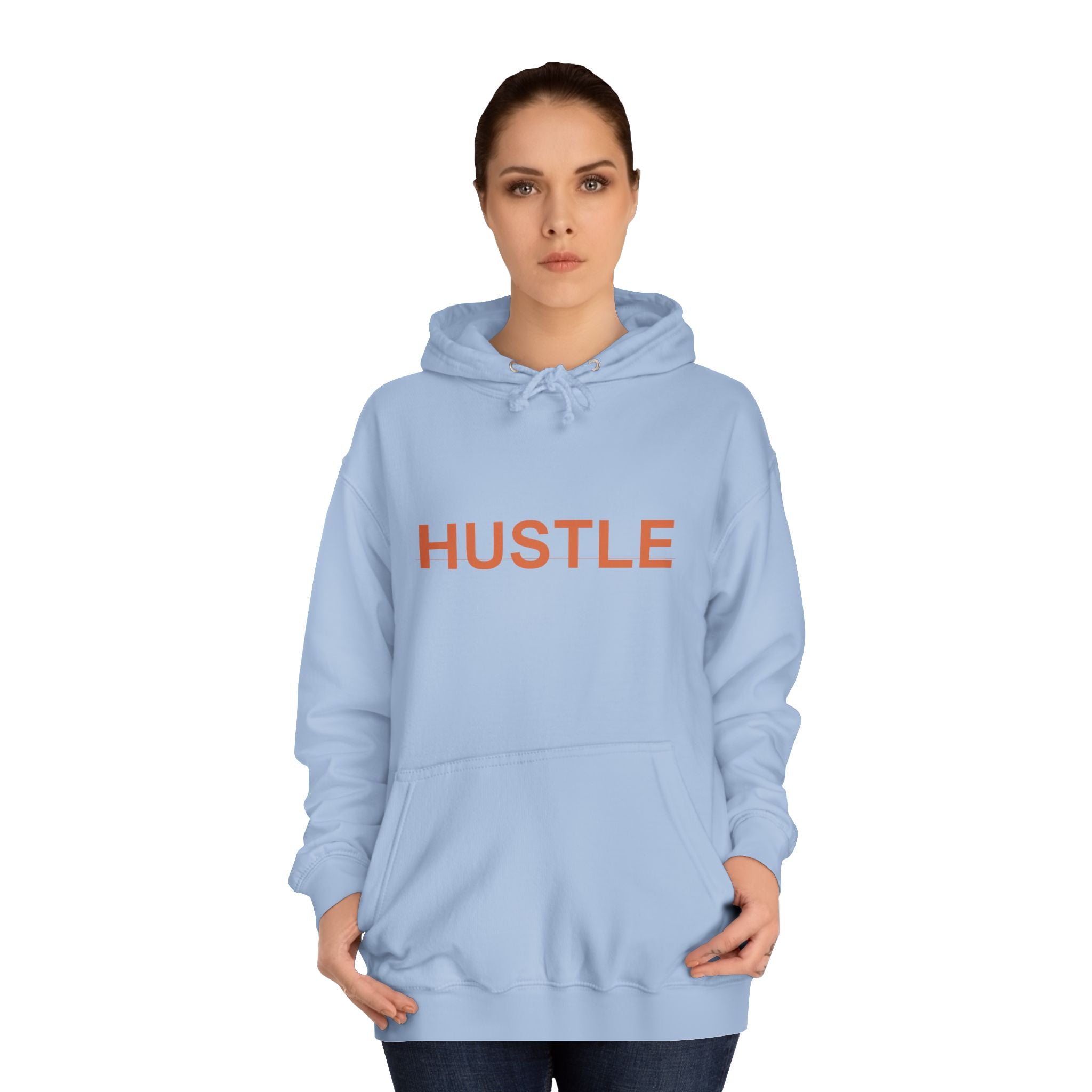 HUSTLE Bold Rust Lettering Pullover Hoodie