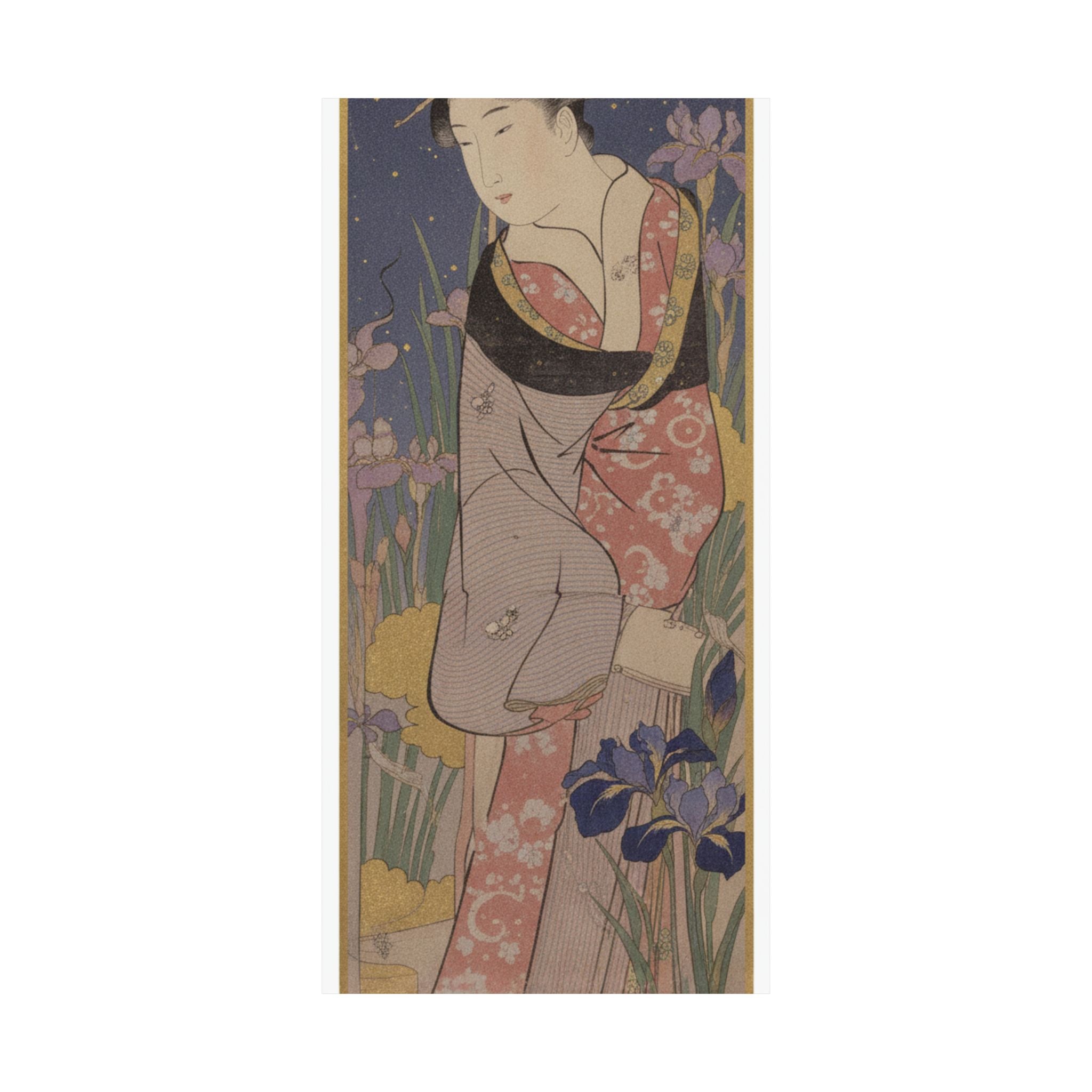 Celestial — Young Lady And Iris Garden — Matte Poster