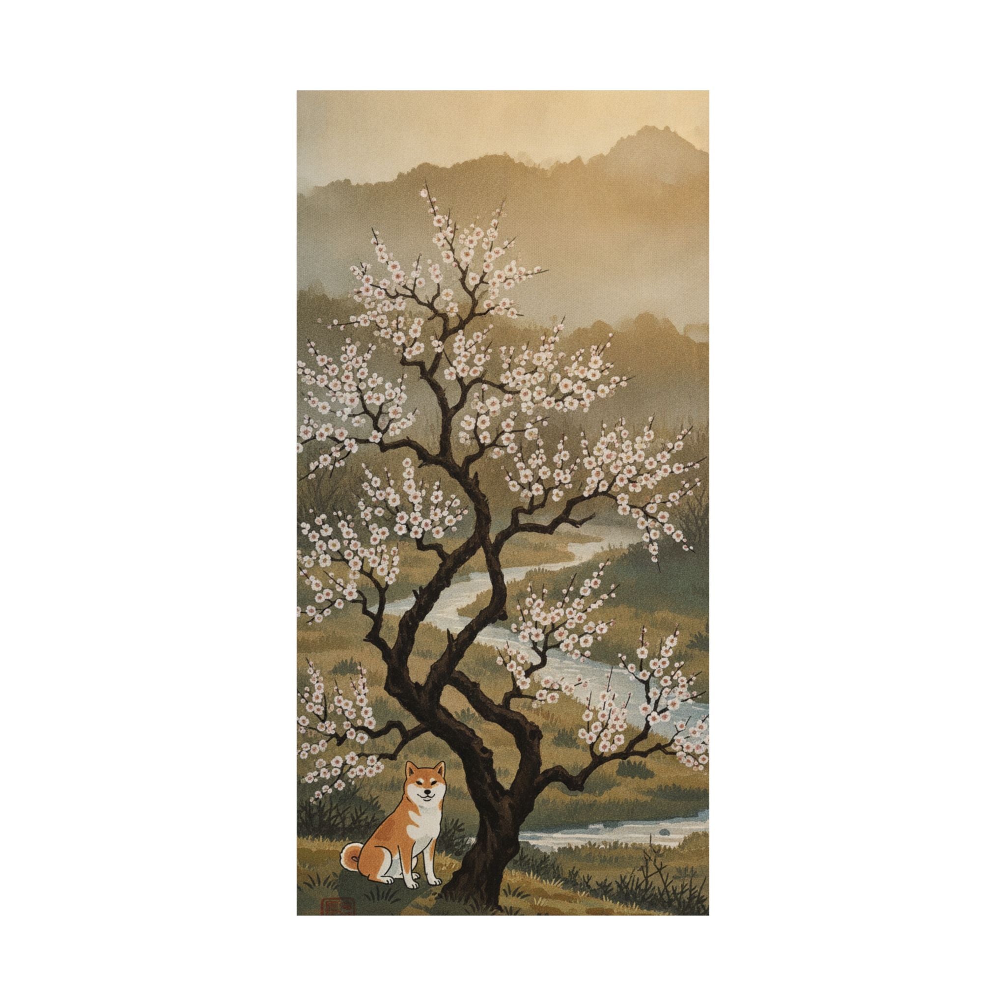 Scenic Nature — Plum Tree In Blossom — Matte Poster