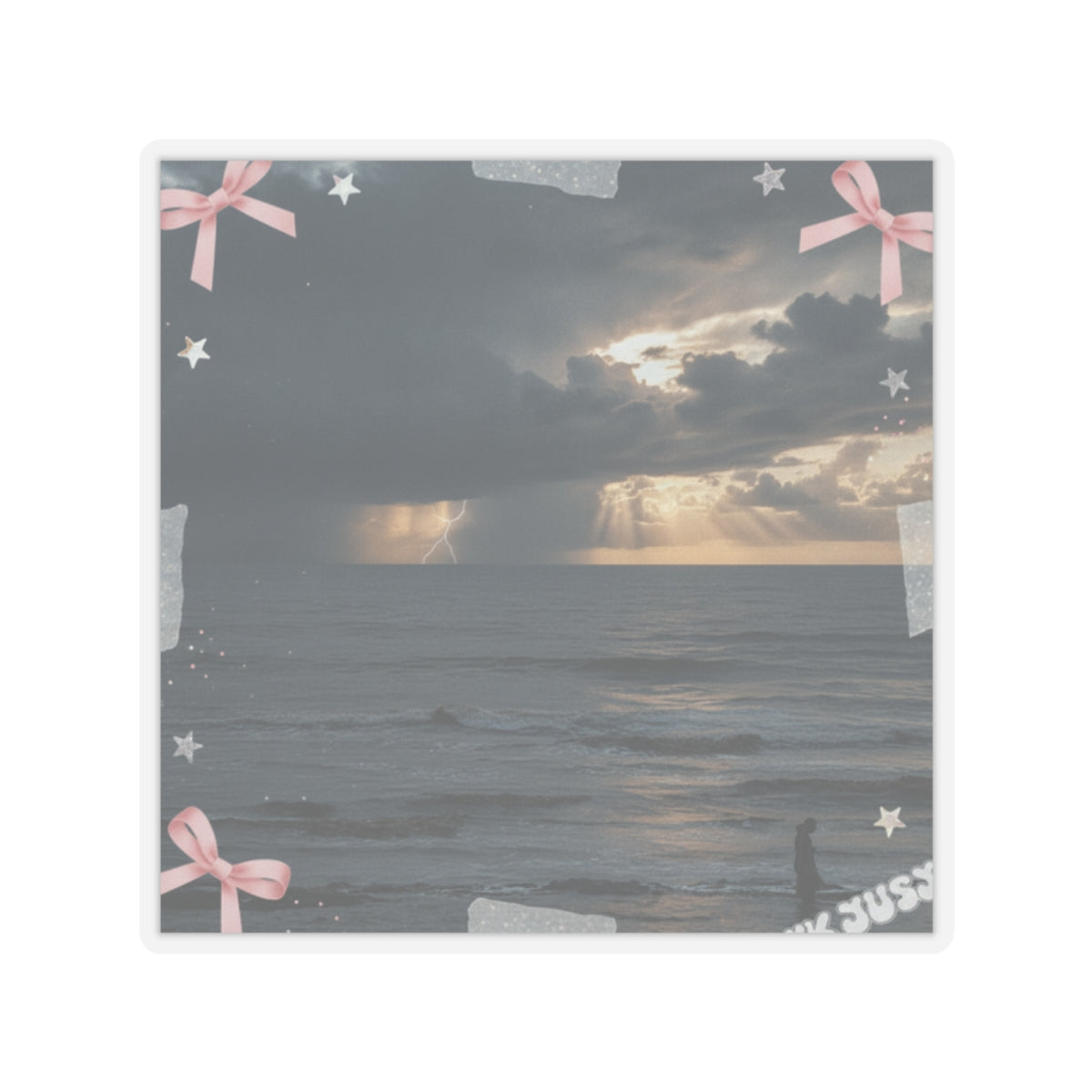 Dramatic Storm — Person — Kiss-Cut Sticker