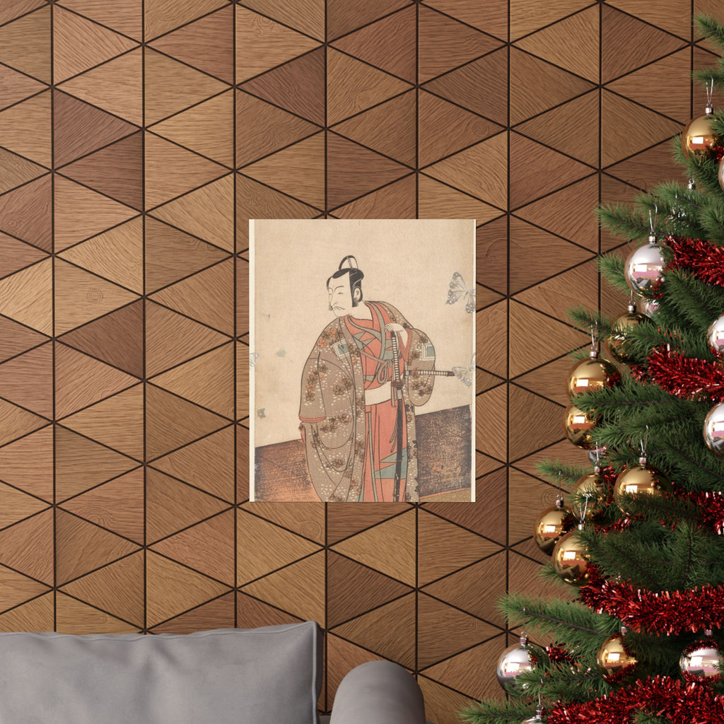 Ecommerce Main — The Actor Ichikawa Danjuro V Standing Inside Of A House And In Front Of An Engaw — Matte Poster