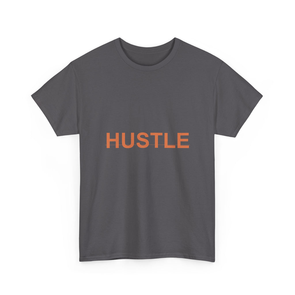HUSTLE Bold Burnt-Orange Minimal Typography Tee