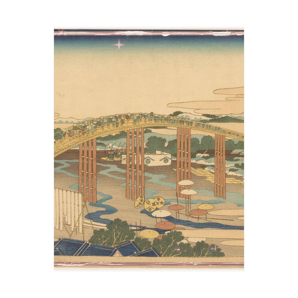 Scenic Nature — Yahagi Bridge At Okazaki On The Tōkaidō (Tōkaidō Okazaki Yahagi No Hashi), From  — Matte Poster