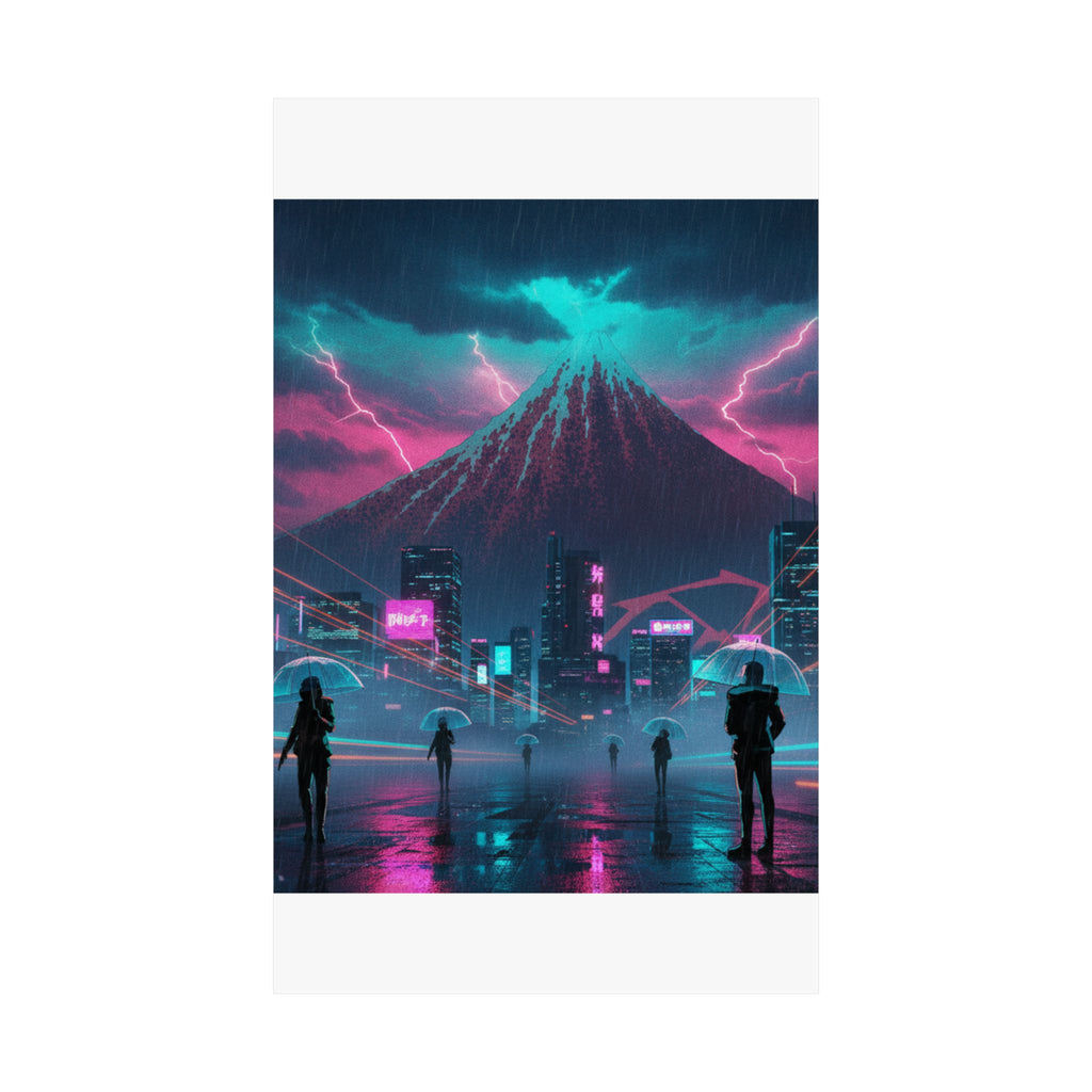 Neon Noir — Storm Below Mount Fuji (Sanka No Haku U), From The Series Thirty-Six Views Of Mo — Matte Poster