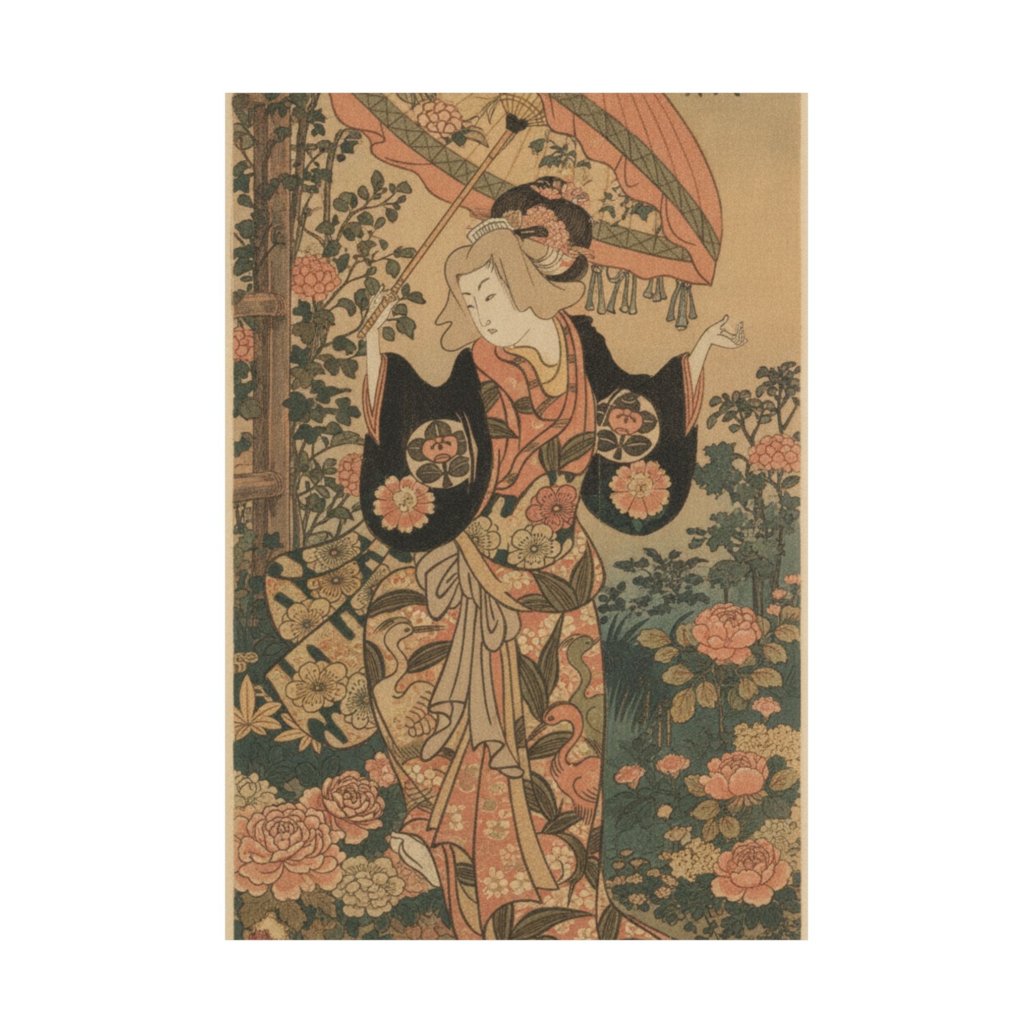 Glitch Culture — The Actor Ichimura Uzaemon Viii 1699–1762 As A Woman With Parasol — Matte Poster