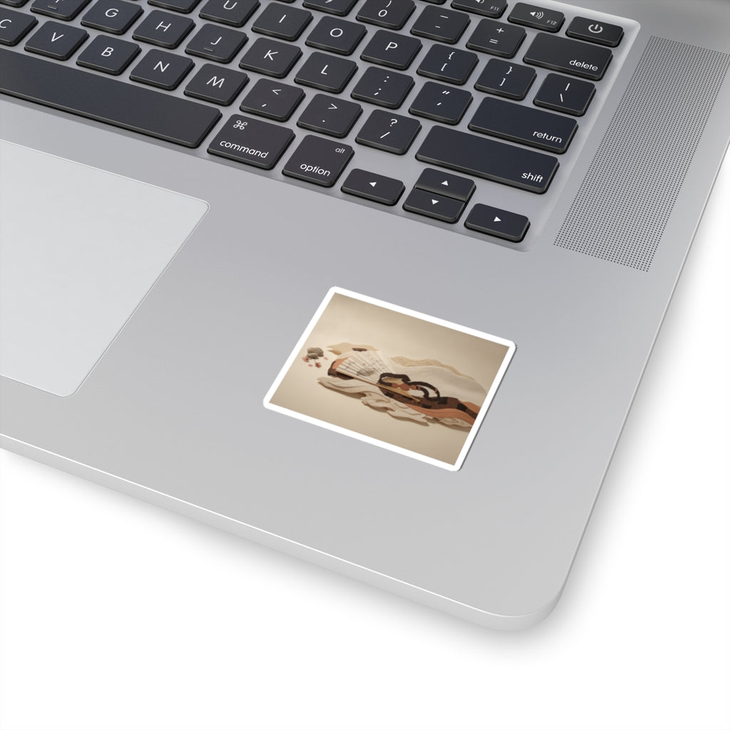 Product Marketing — Belt And Fan On A Piece Of Cloth — Kiss-Cut Sticker