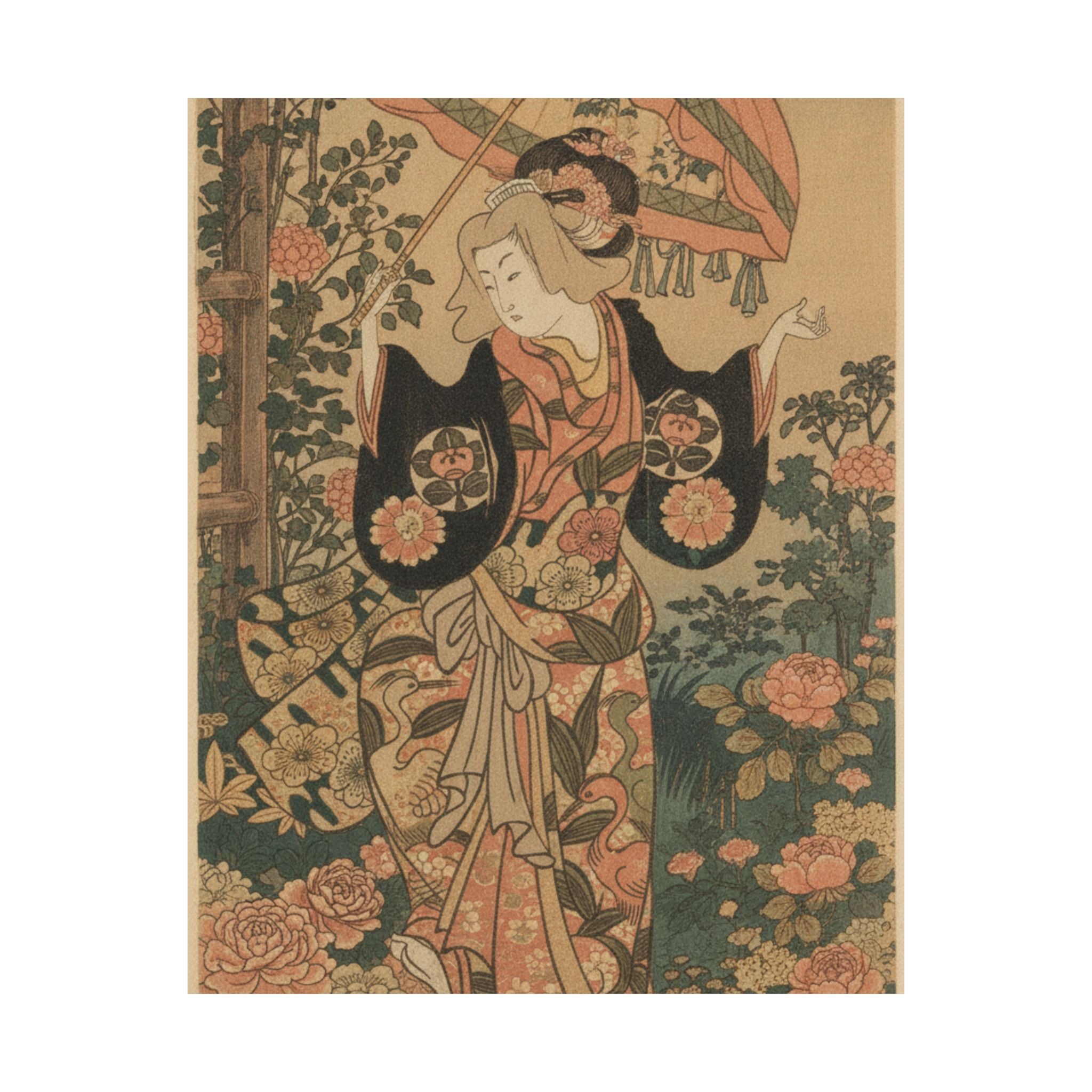 Glitch Culture — The Actor Ichimura Uzaemon Viii 1699–1762 As A Woman With Parasol — Matte Poster