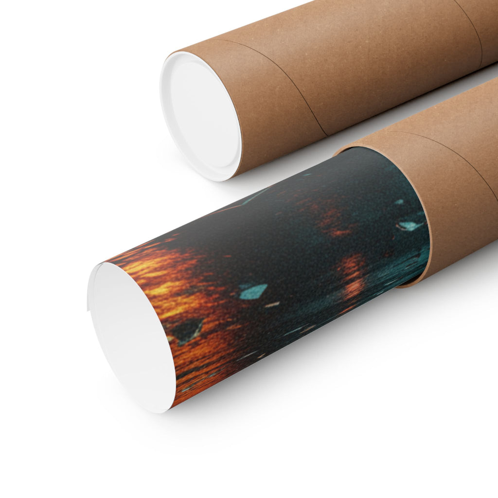 Fast Furious — Red Carp Ascending A Waterfall — Matte Poster