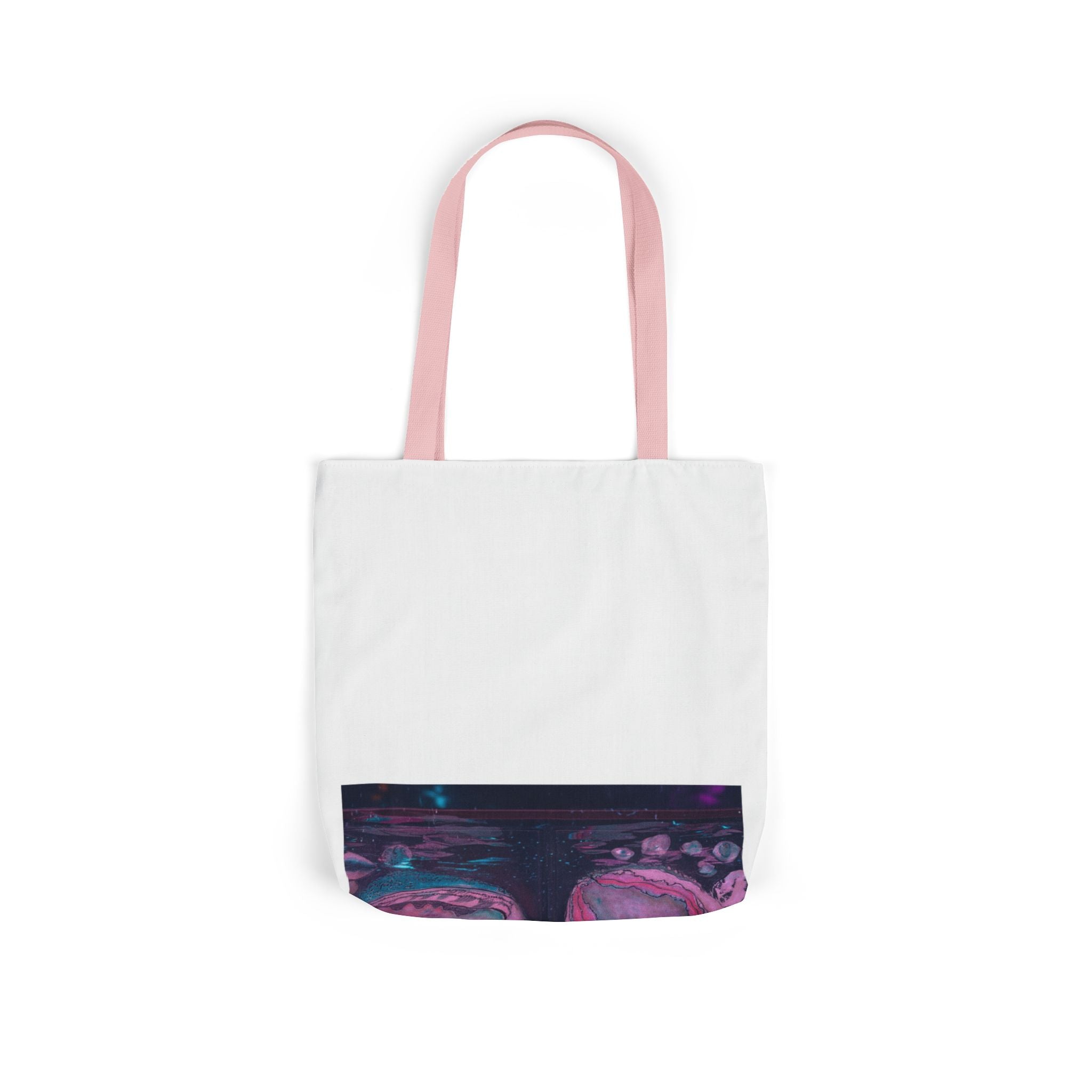 Neon Night Glow Agate Abstract Photo Canvas Tote Bag