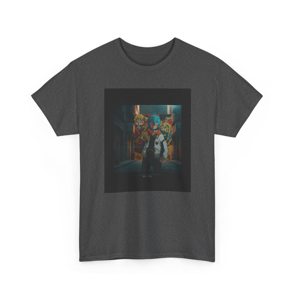Blue-Haired Anime Kid Graffiti Alley No.001 Graphic Tee