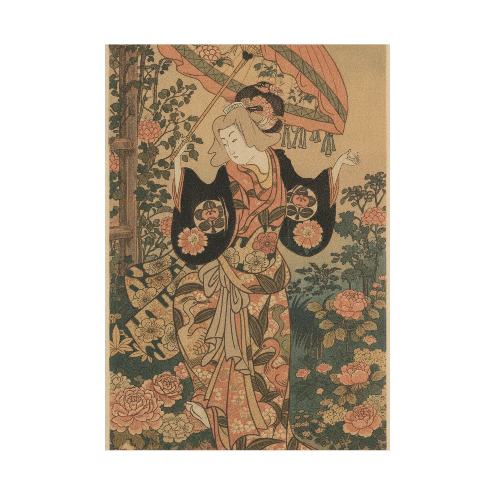 Glitch Culture — The Actor Ichimura Uzaemon Viii 1699–1762 As A Woman With Parasol — Matte Poster