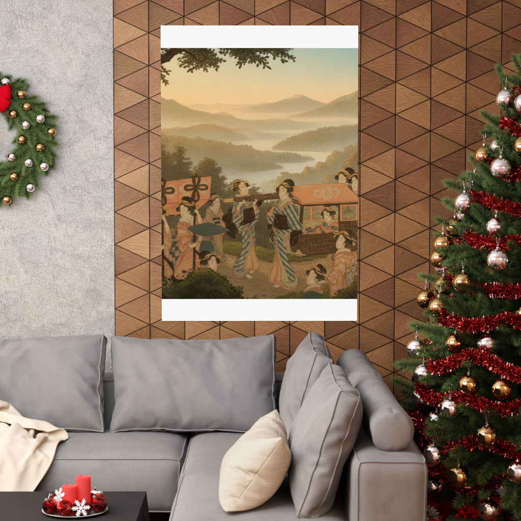 Scenic Nature — Promenade Of Famous Beauty Escorted By Many Female Attendants — Matte Poster