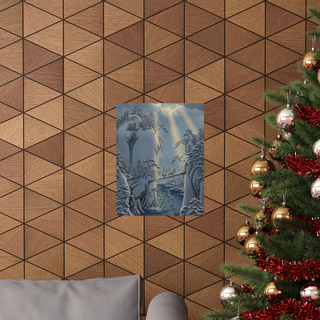 Dramatic Storm — River Gorge In Snow — Matte Poster