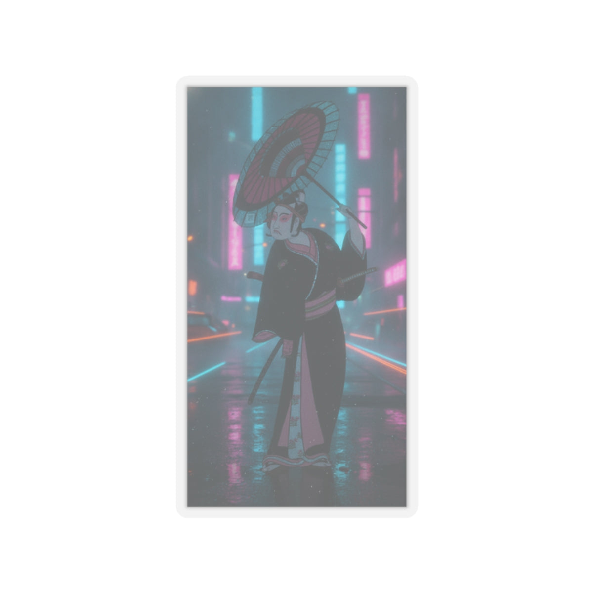 Neon Noir — The Third Ichikawa Yaozo In The Role Of The Otokodate Sukeroku — Kiss-Cut Sticker