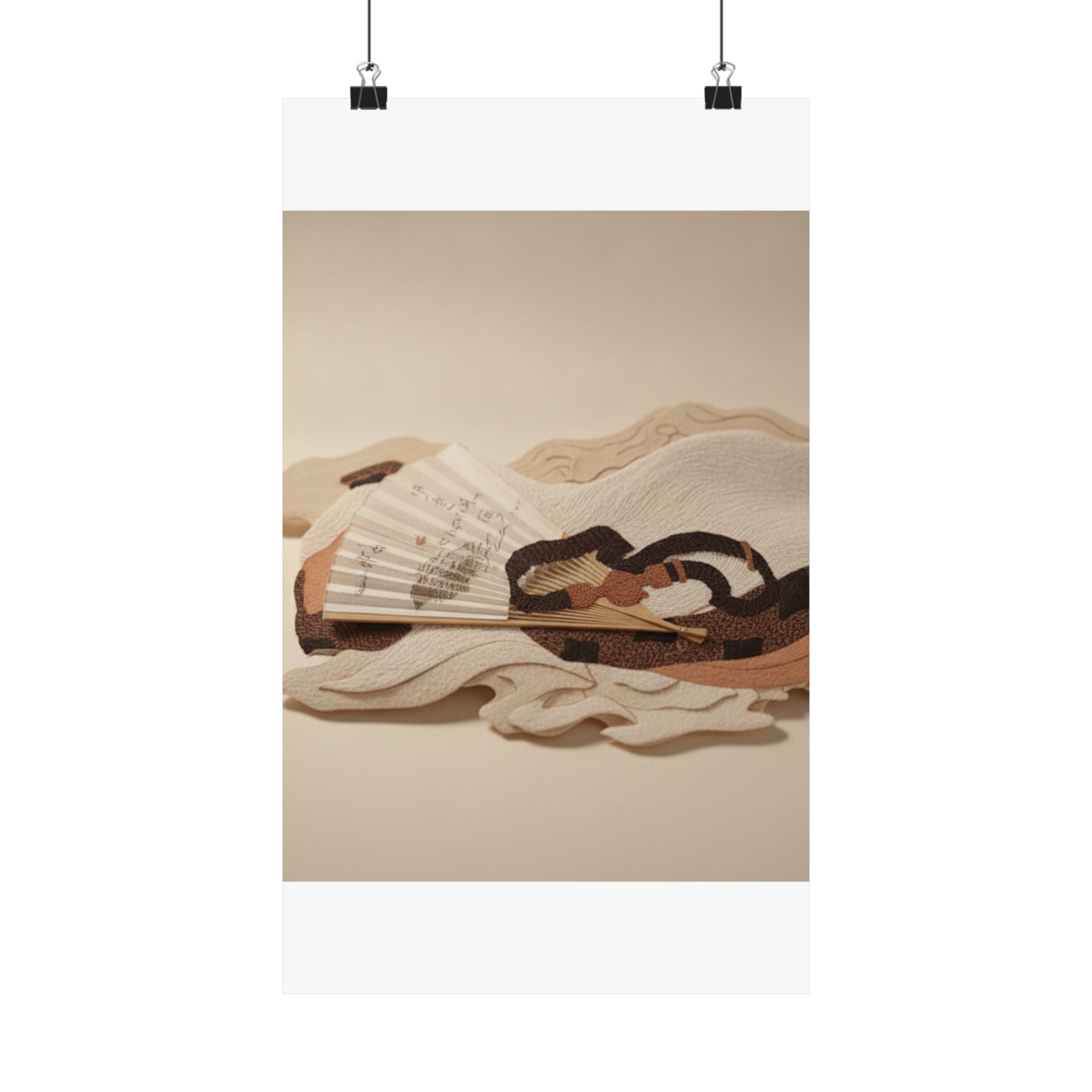 Product Marketing — Belt And Fan On A Piece Of Cloth — Matte Poster