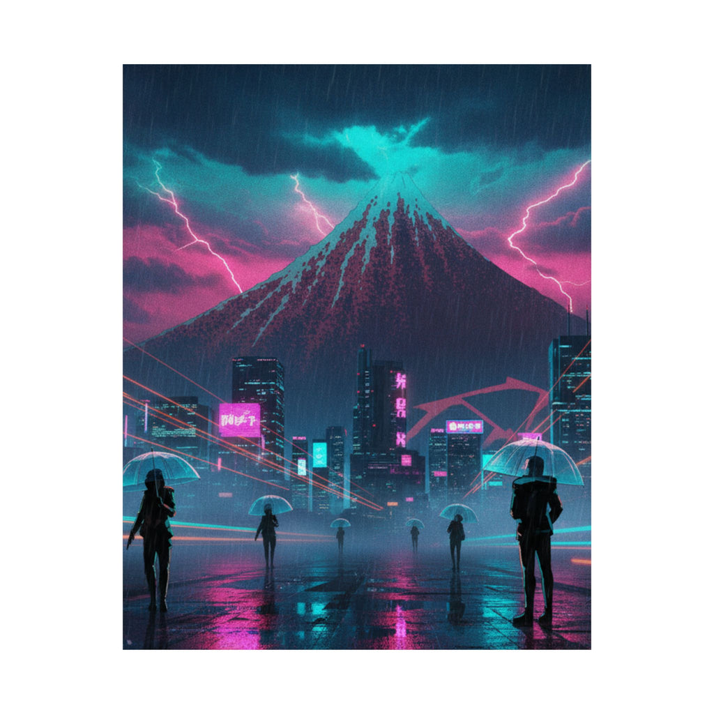 Neon Noir — Storm Below Mount Fuji (Sanka No Haku U), From The Series Thirty-Six Views Of Mo — Matte Poster