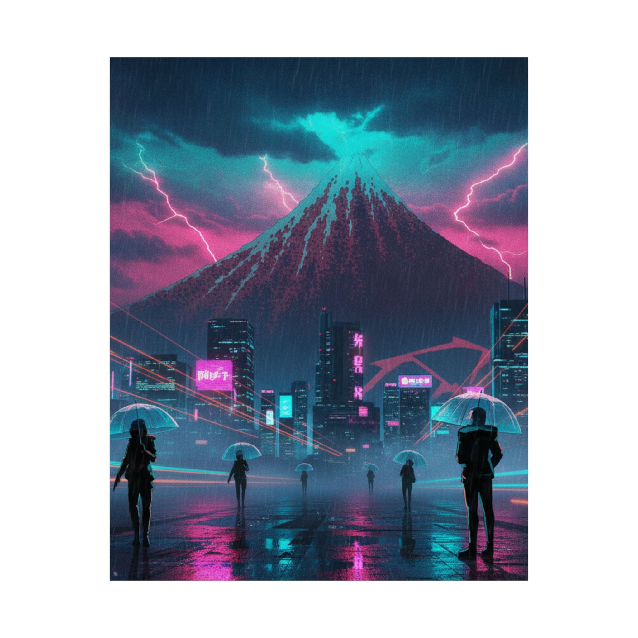 Neon Noir — Storm Below Mount Fuji (Sanka No Haku U), From The Series Thirty-Six Views Of Mo — Matte Poster