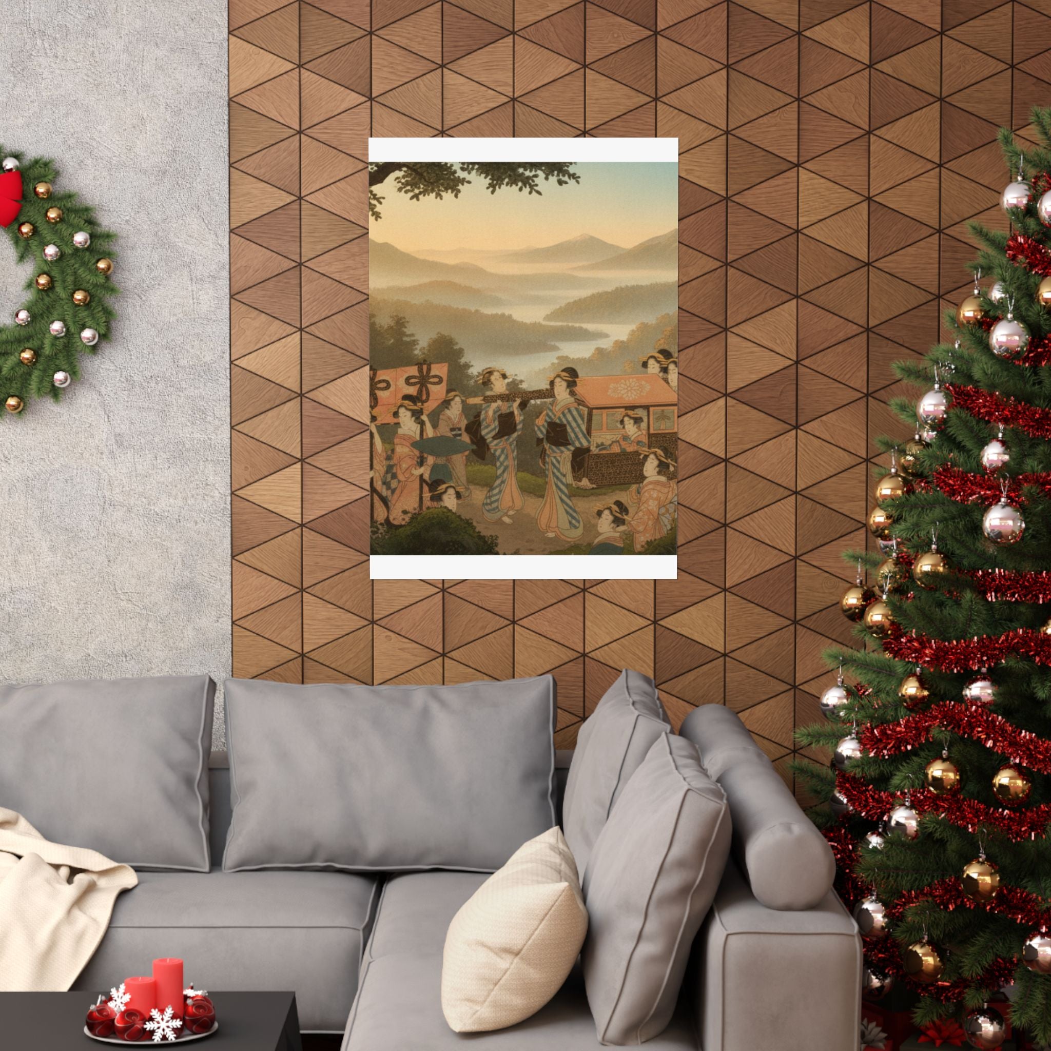 Scenic Nature — Promenade Of Famous Beauty Escorted By Many Female Attendants — Matte Poster